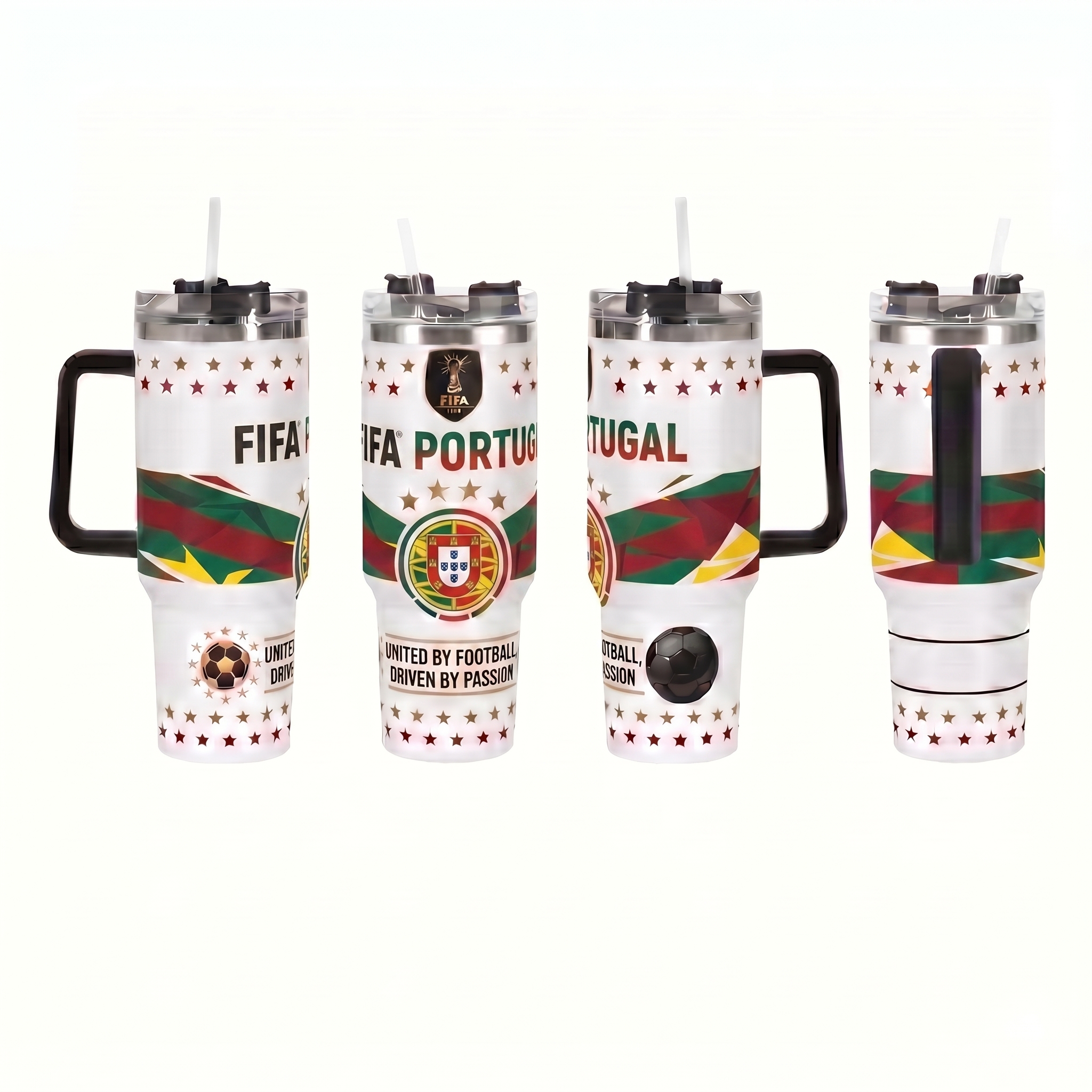 FIFA 2026 Portugal Soccer Sports Themed 40oz Tumbler With Straw And Lid