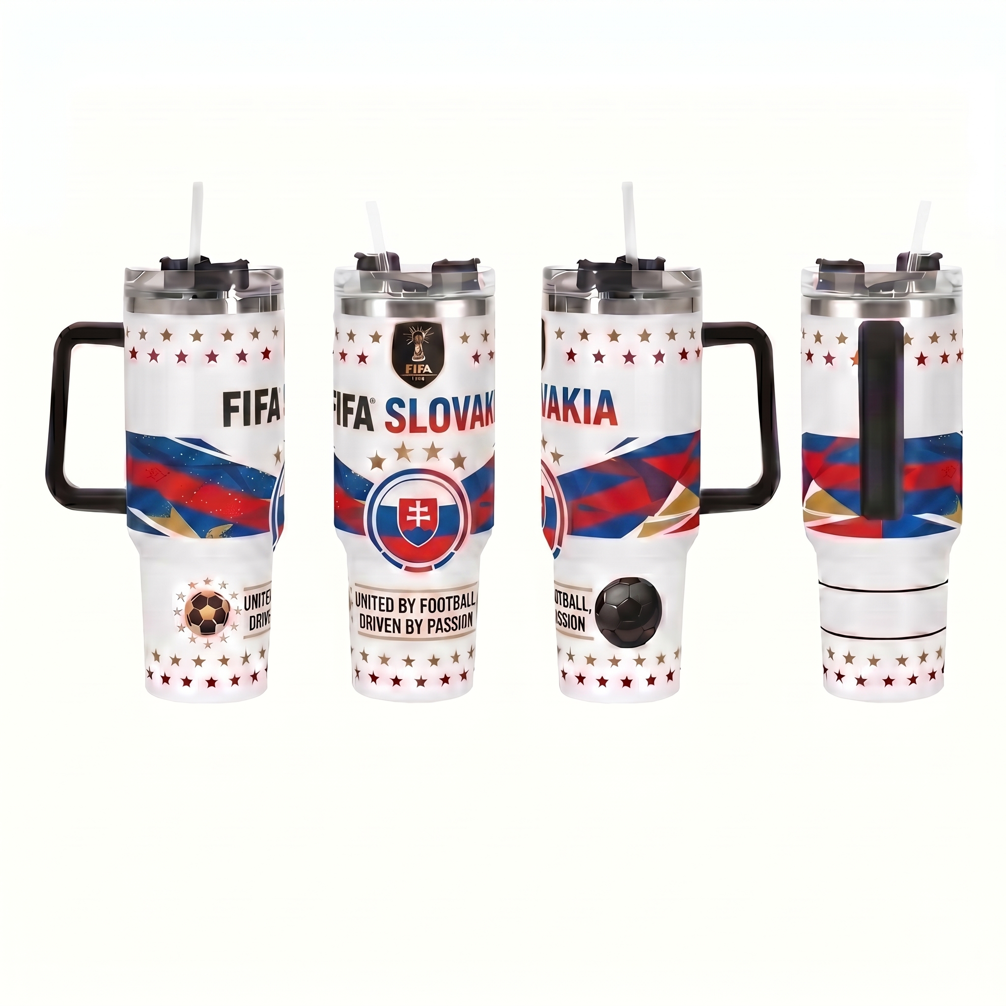 FIFA 2026 Slovakia Soccer Sports Themed 40oz Tumbler With Straw And Lid