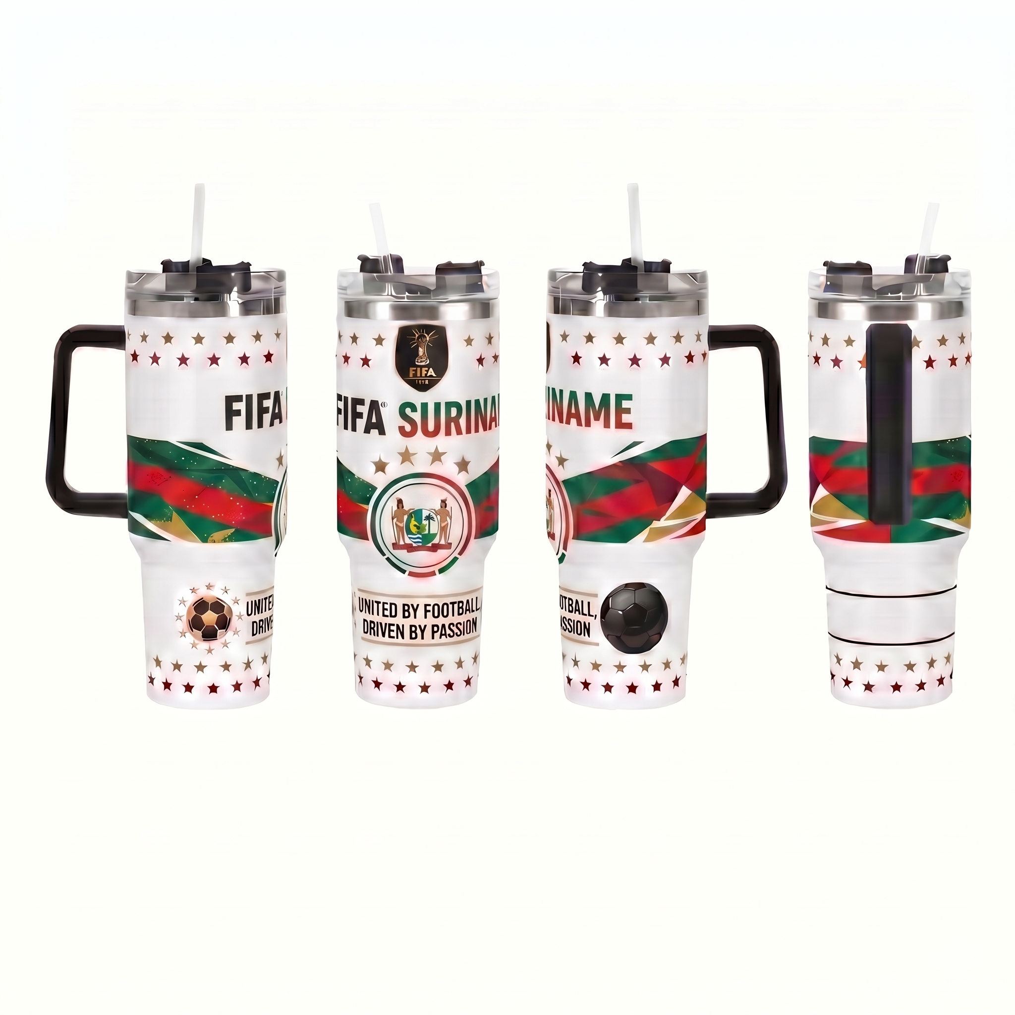 FIFA 2026 Suriname Soccer Sports Themed 40oz Tumbler With Straw And Lid