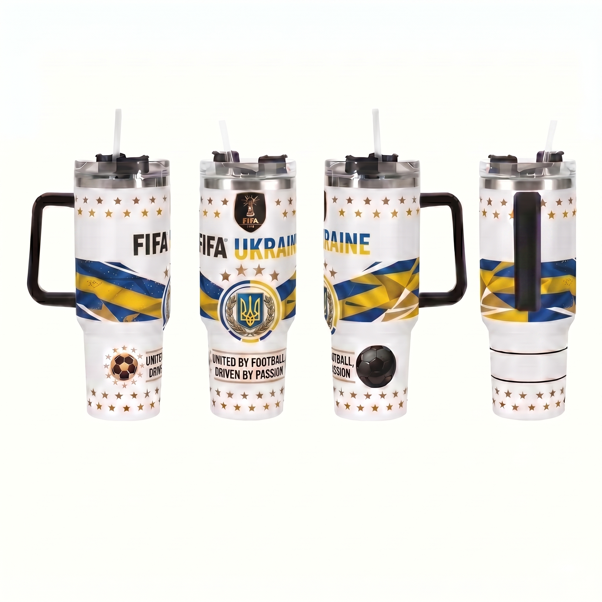 FIFA 2026 Ukraine Soccer Sports Themed 40oz Tumbler With Straw And Lid