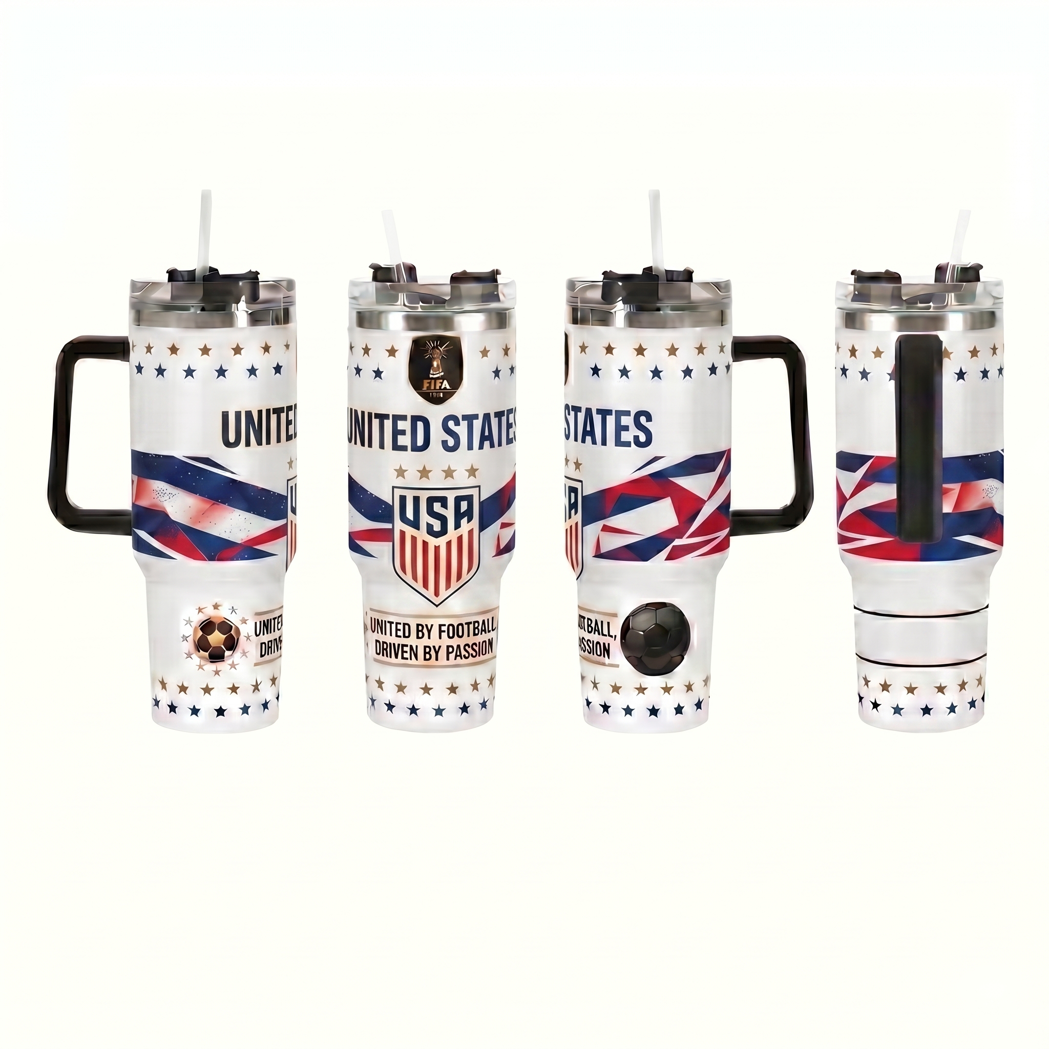 FIFA 2026 United States Soccer Sports Themed 40oz Tumbler With Straw And Lid