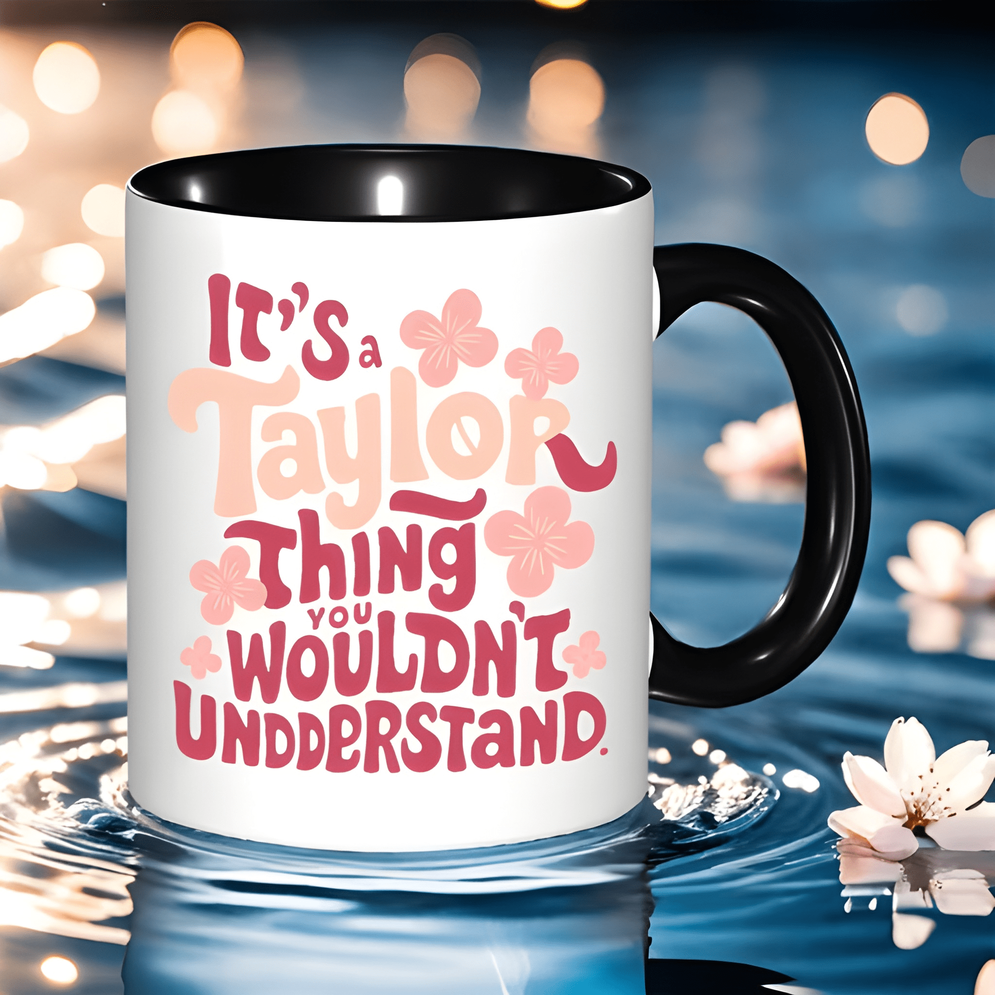 1pc with Funny It S a Taylor Thing Men S White with Pink Floral Accent Print Reusable Drinkware Perfect Gift Ceramic Coffee Mug Coffee Cup Halloween Gift Thanksgiving Gift Christmas Gift Holiday Gift Birthday Gift Office Leisure Time Tea 11oz