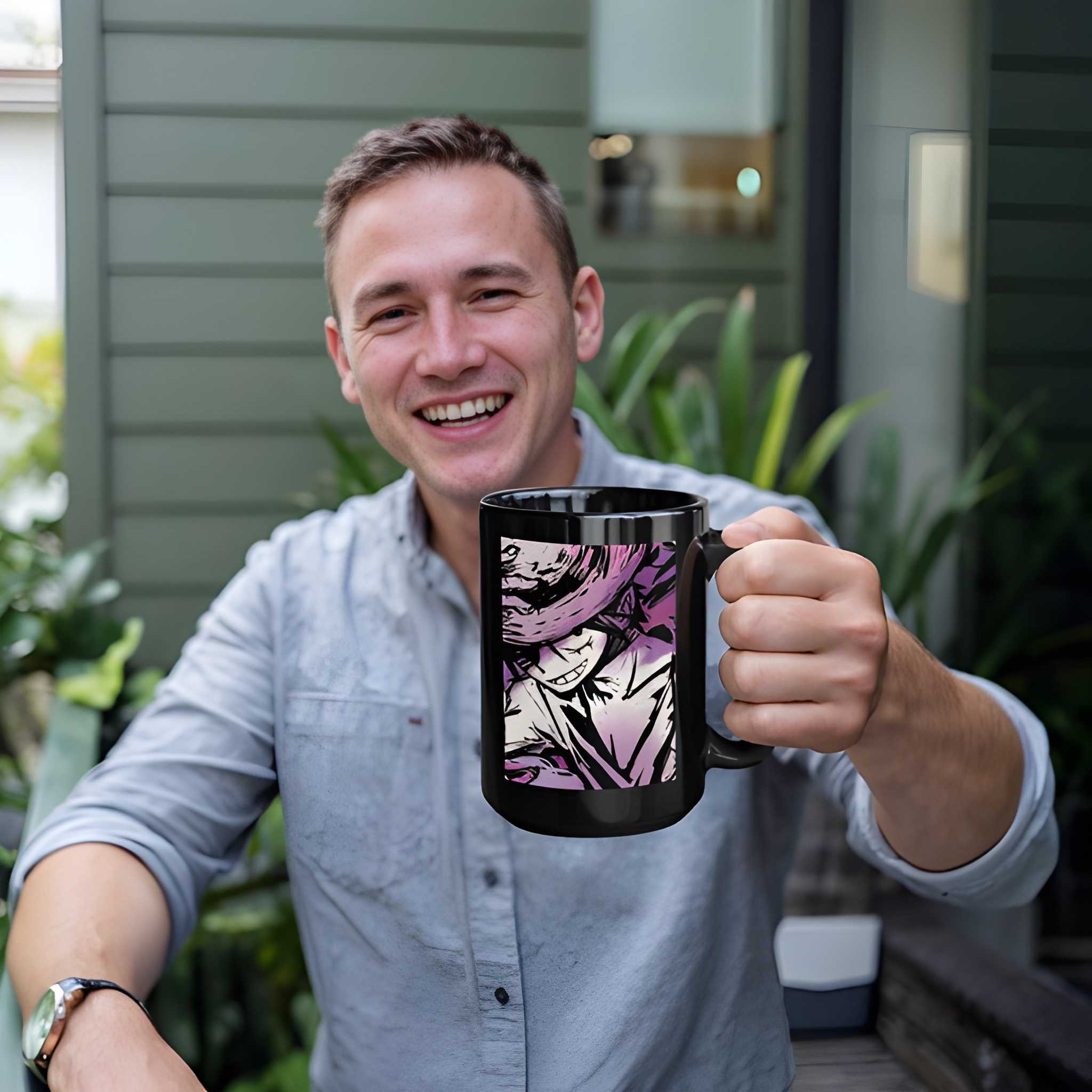 Monkey D. Luffy Mug: One Piece Anime Fan Art Coffee Cup