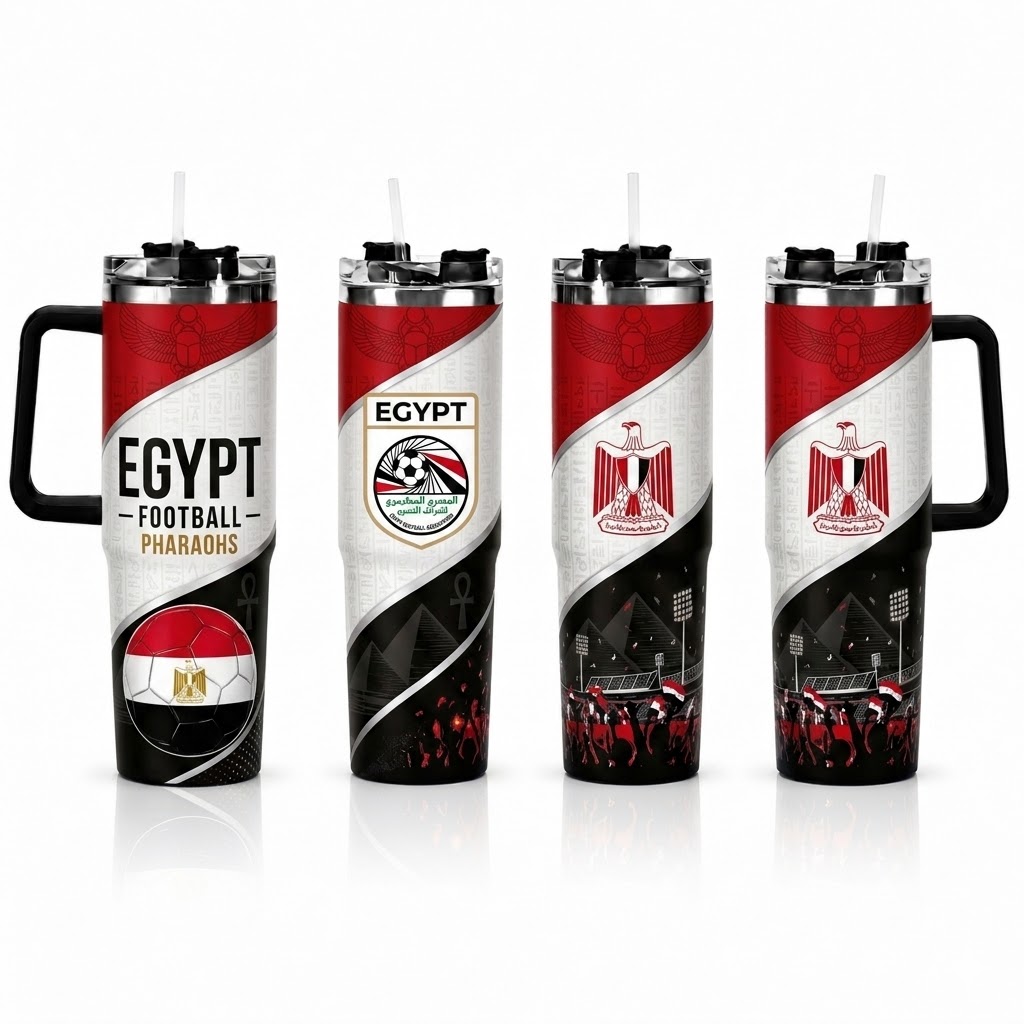 FIFA 2026 Egypt Football Sports All Over Printed 40oz Tumbler With Straw And Lid
