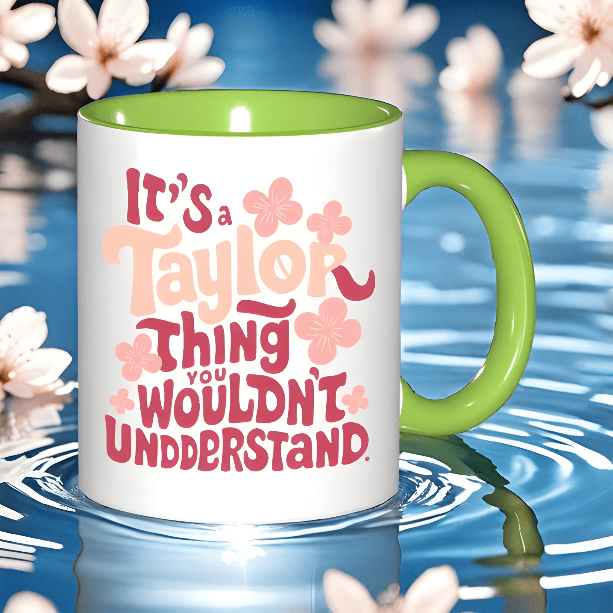 1pc with Funny It S a Taylor Thing Men S White with Pink Floral Accent Print Reusable Drinkware Perfect Gift Ceramic Coffee Mug Coffee Cup Halloween Gift Thanksgiving Gift Christmas Gift Holiday Gift Birthday Gift Office Leisure Time Tea 11oz