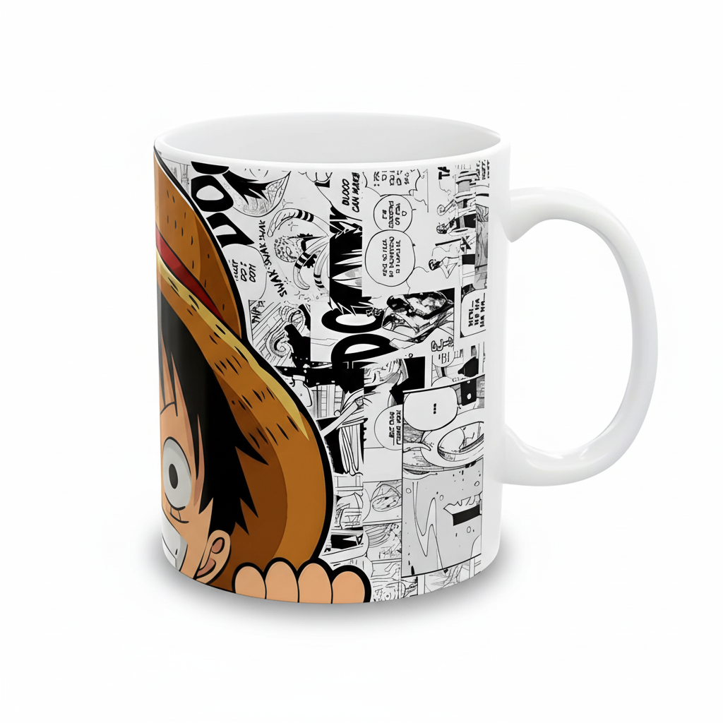 Anime Pirate Hat Character Graphic Themed Ceramic Coffee Mug