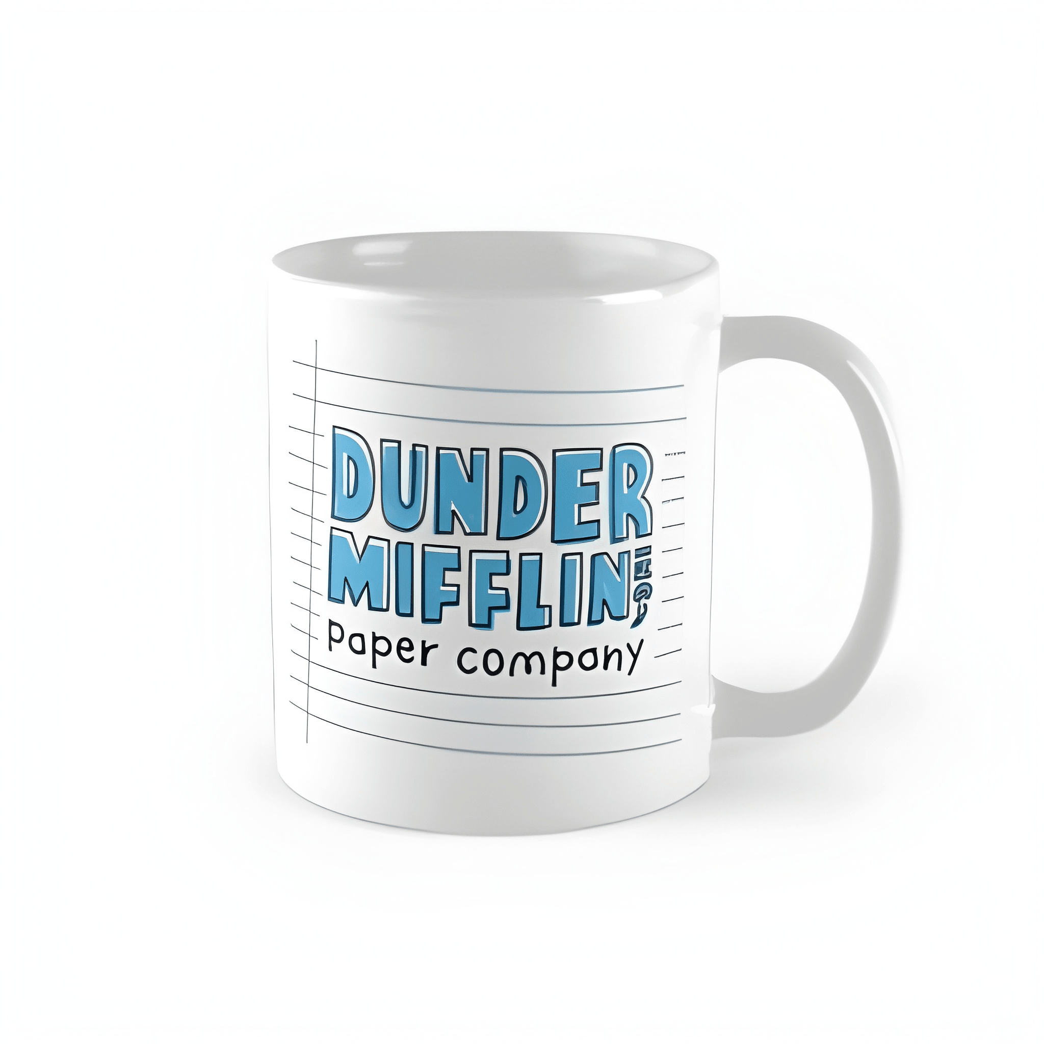 Dunder Mifflin Notebook Paper Logo Ceramic Mug