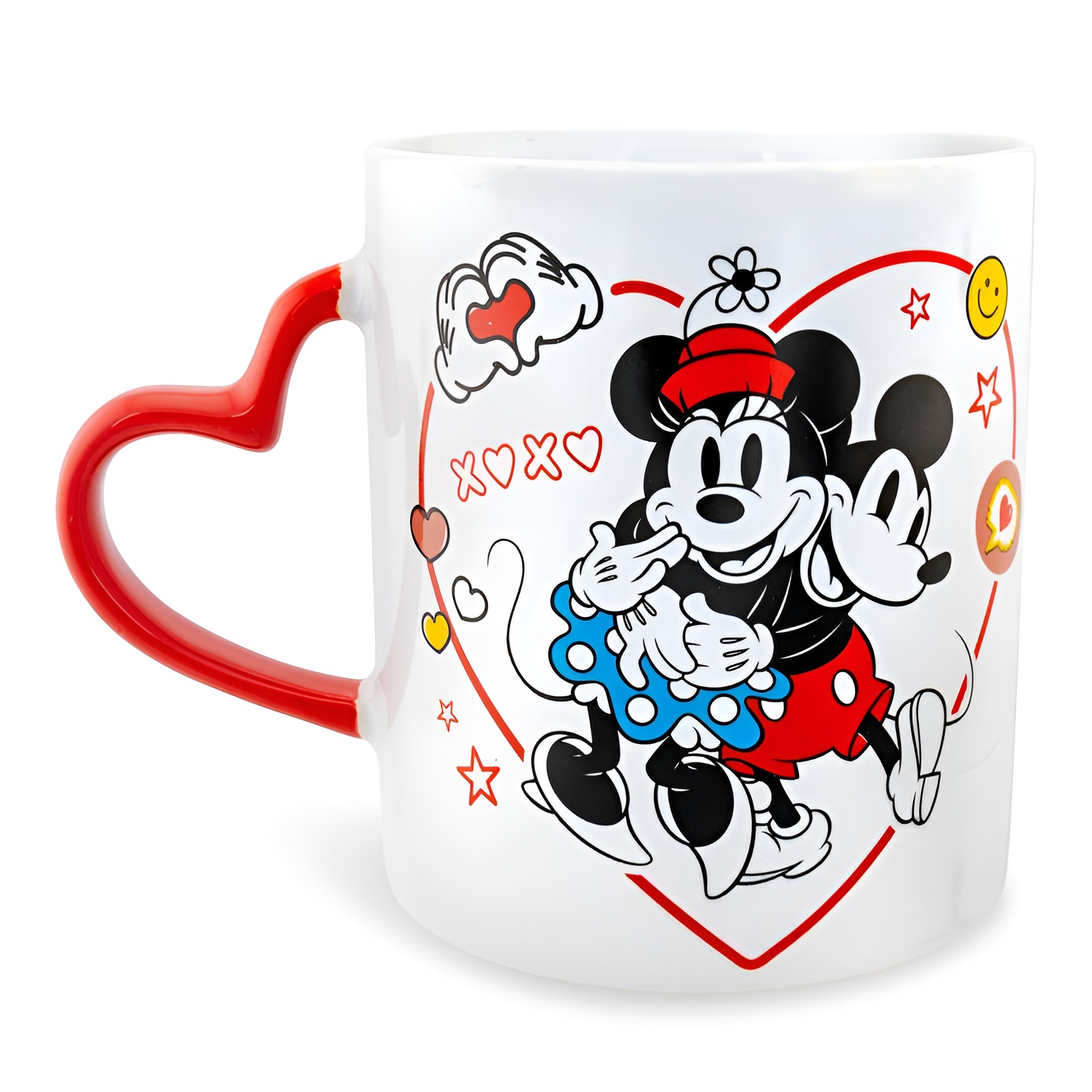 Mickey And Minnie Mouse Icons 20 Ounce Ceramic Mug With Sculpted Handle