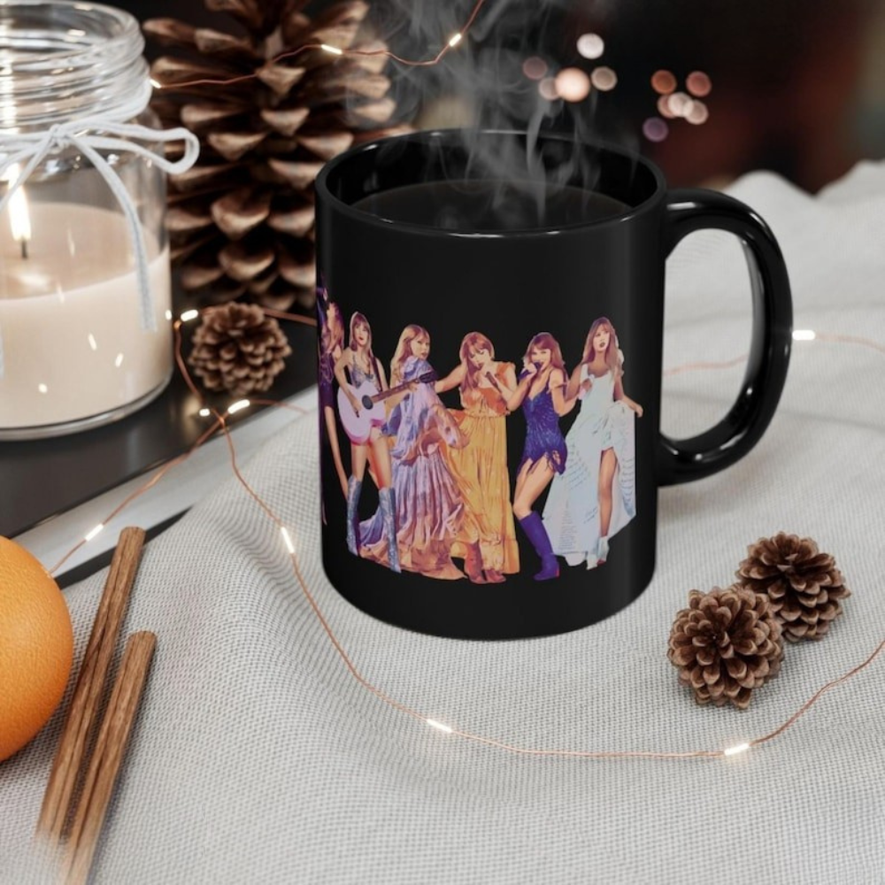 Eras Tour Coffee Mug: Pop Star Fan Gift, Iconic Outfits