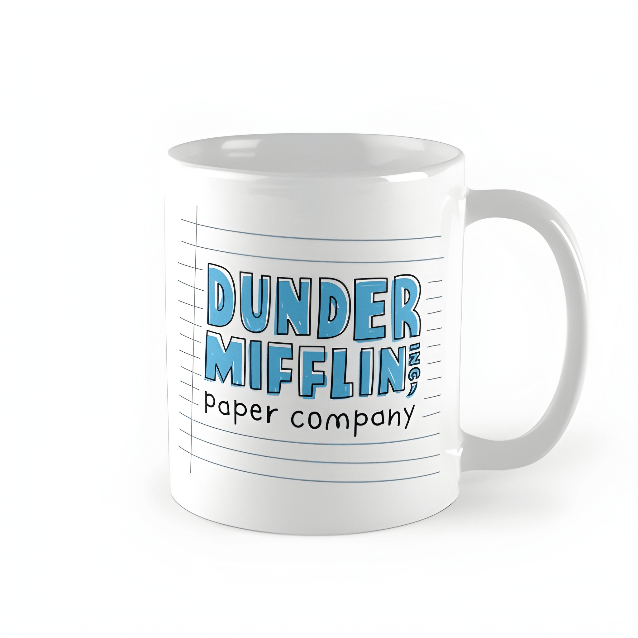 Dunder Mifflin Notebook Paper Logo Ceramic Mug