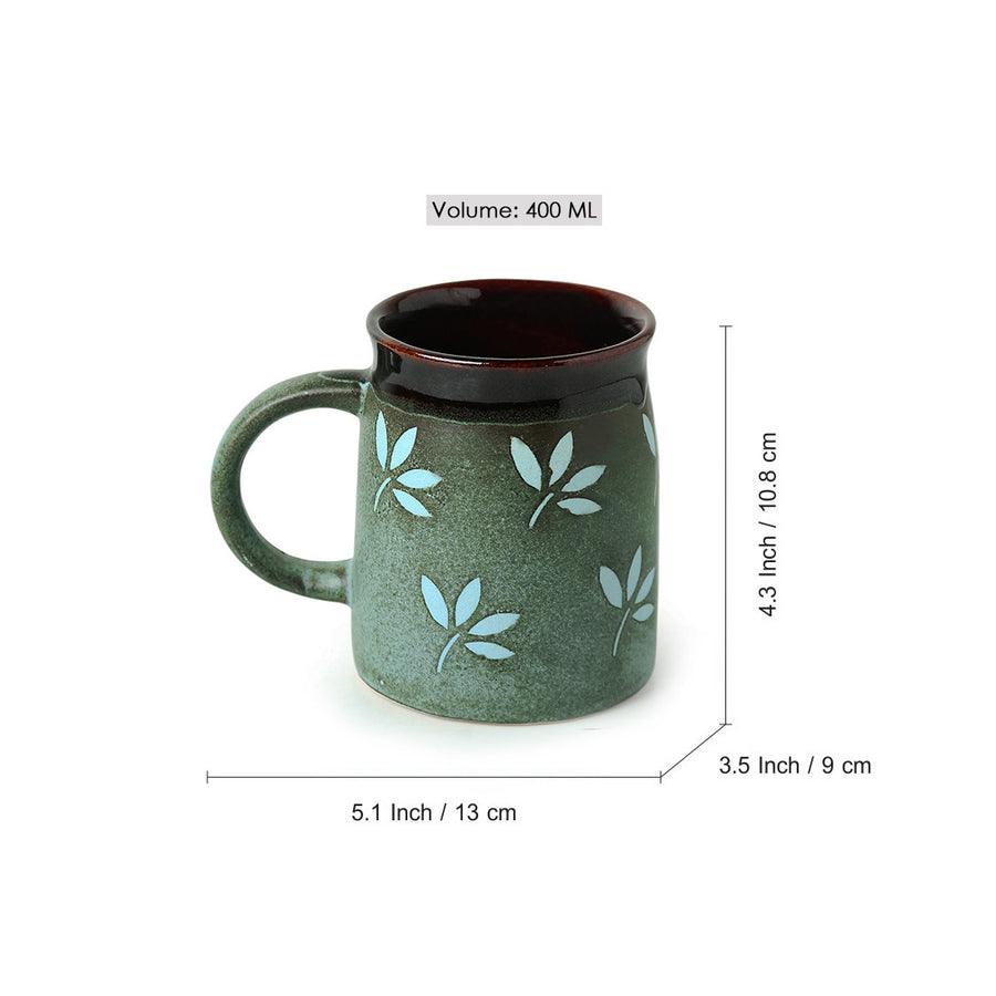 Set Of Two Leaf Pattern Ceramic Mugs - Inspire Cups
