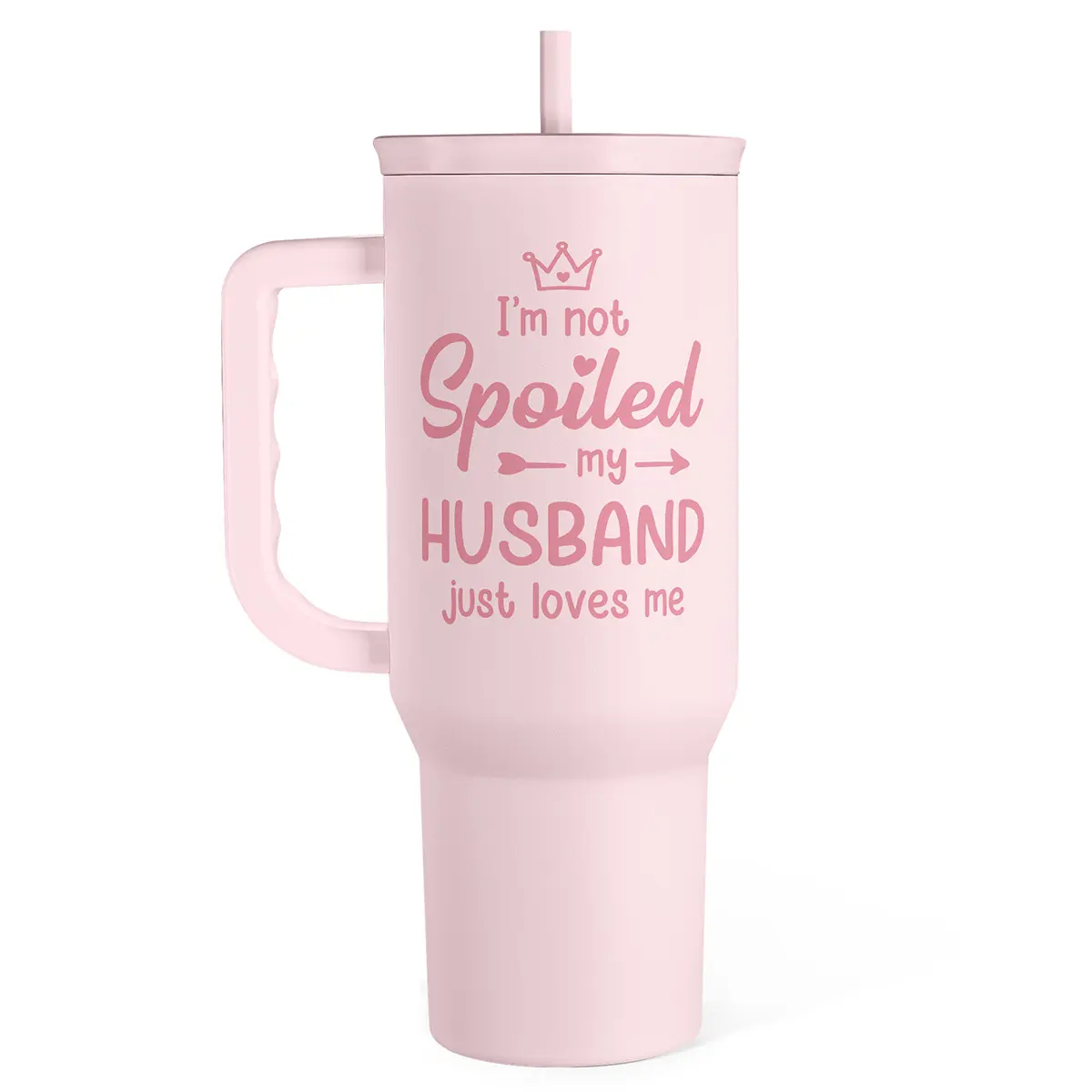 Stainless Steel 40oz Tumbler with Handle & Straw, Reusable Large Capacity Thermos Cup, Hot and Cold Insulation, Office Home Valentine Gift