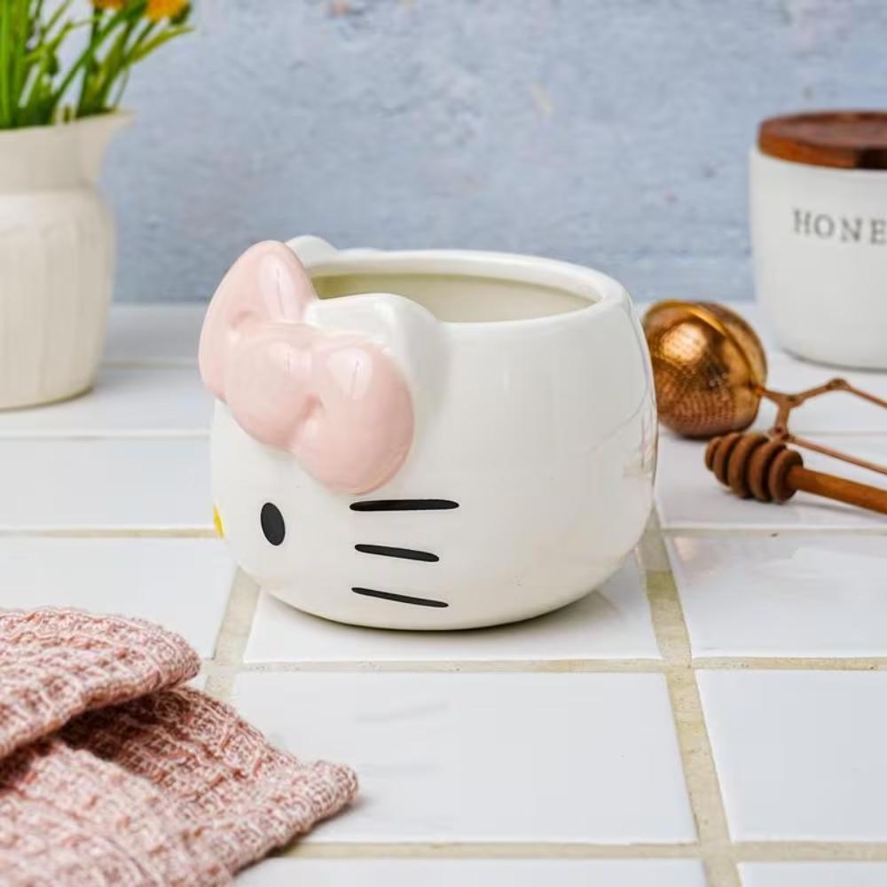 Hello Kitty Face Pink Bow Sculpted Ceramic Mug