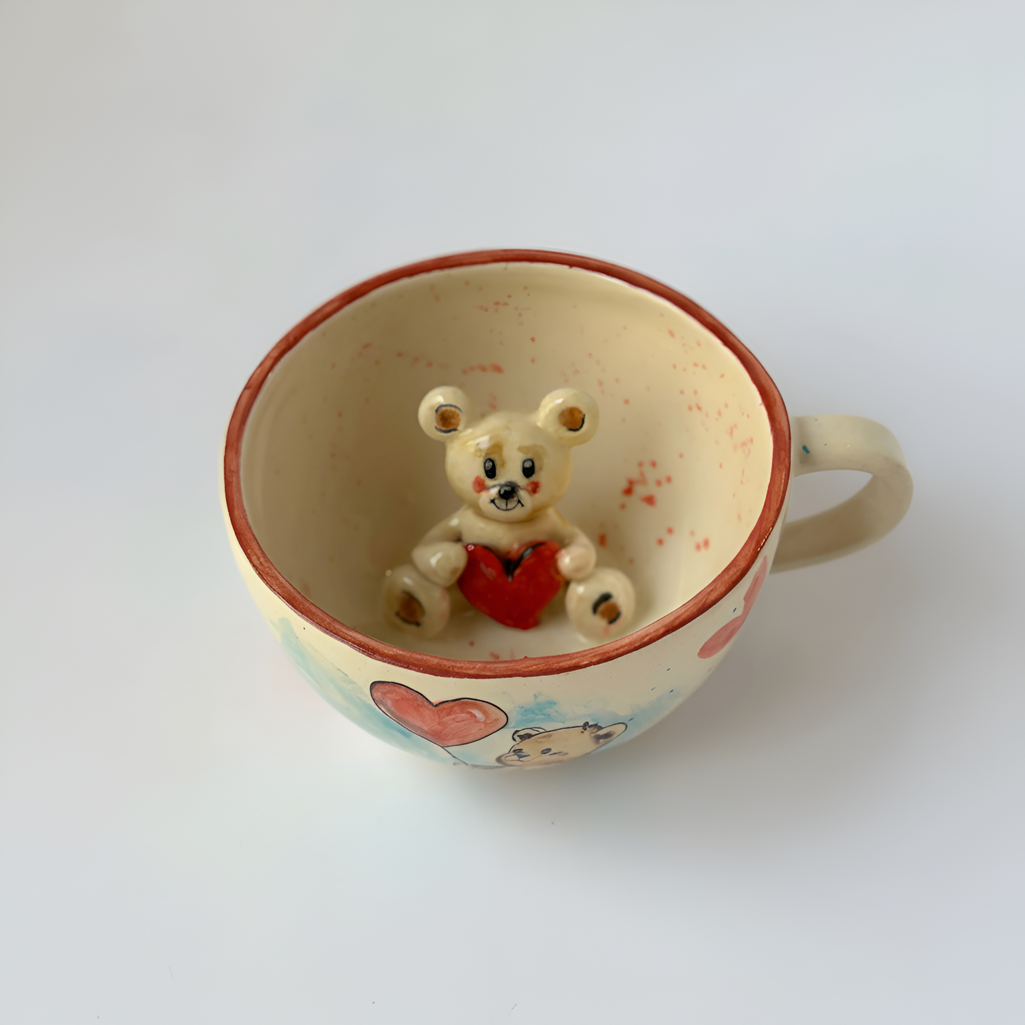 Handmade Ceramic Mug With Bear Design
