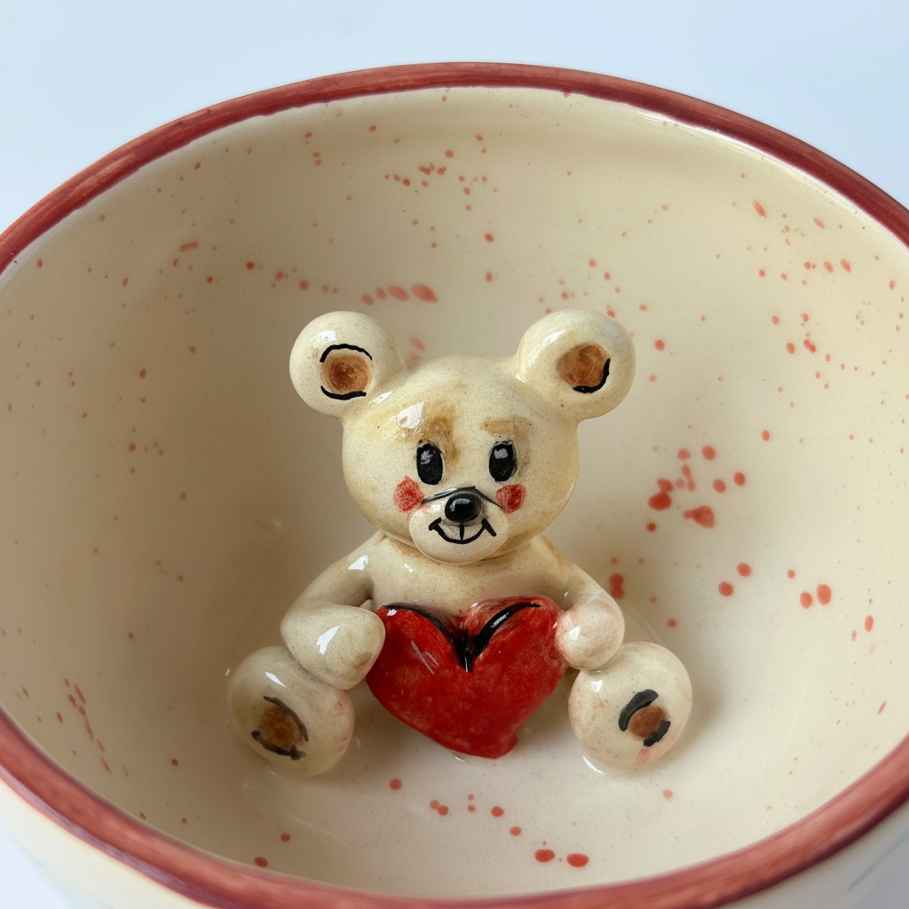 Handmade Ceramic Mug With Bear Design