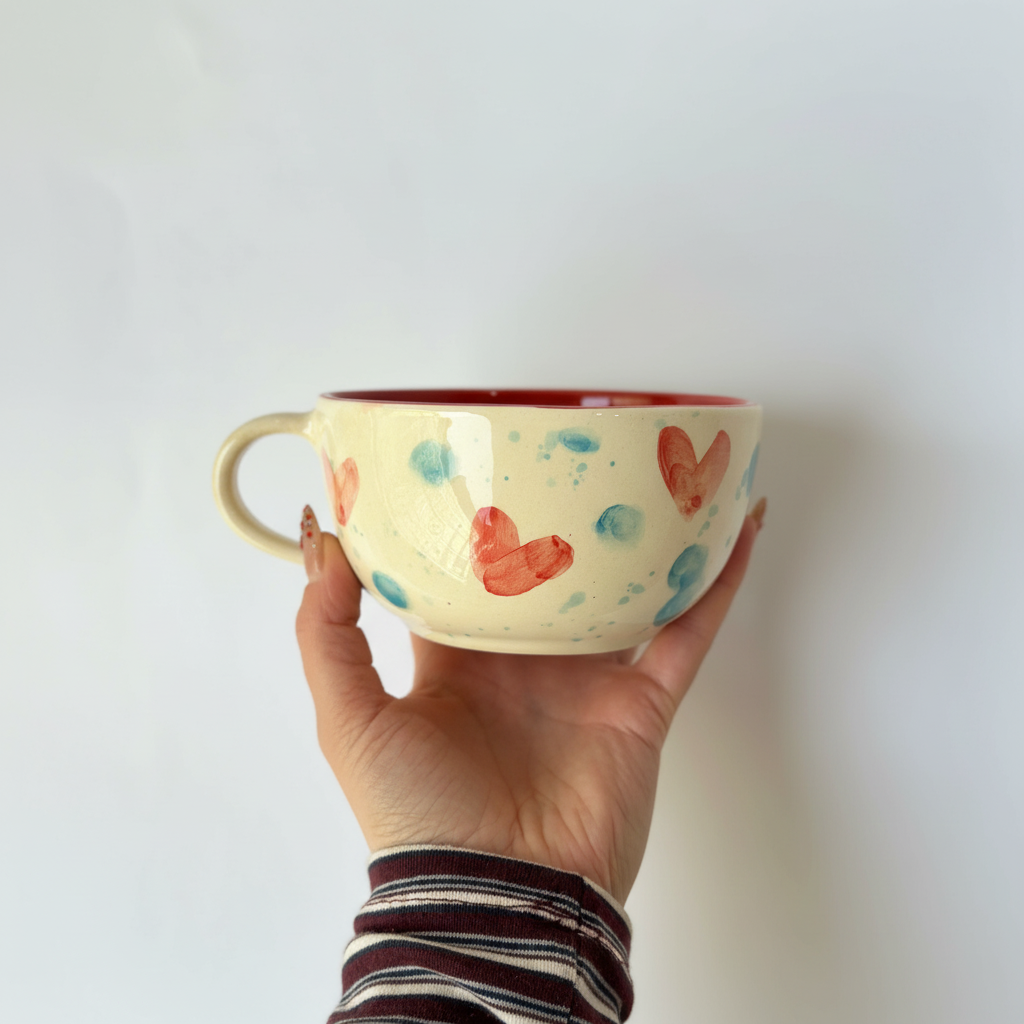 Handmade Ceramic Mug With Bear Design