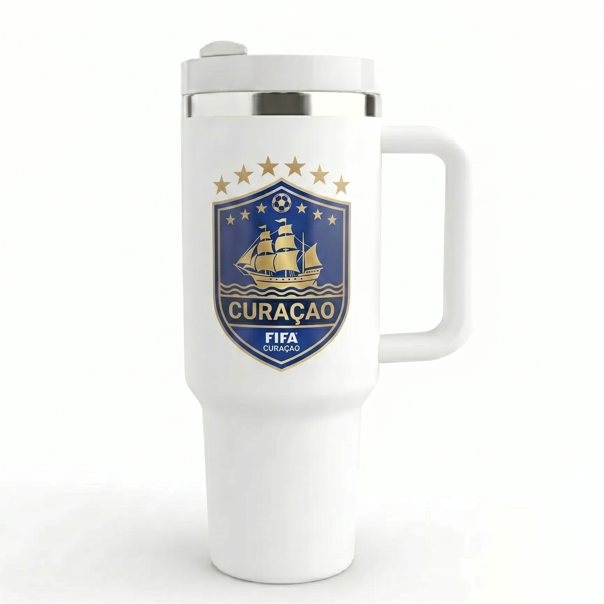 FIFA 2026 Curaçao Soccer Sports Themed 40oz Tumbler With Straw And Lid