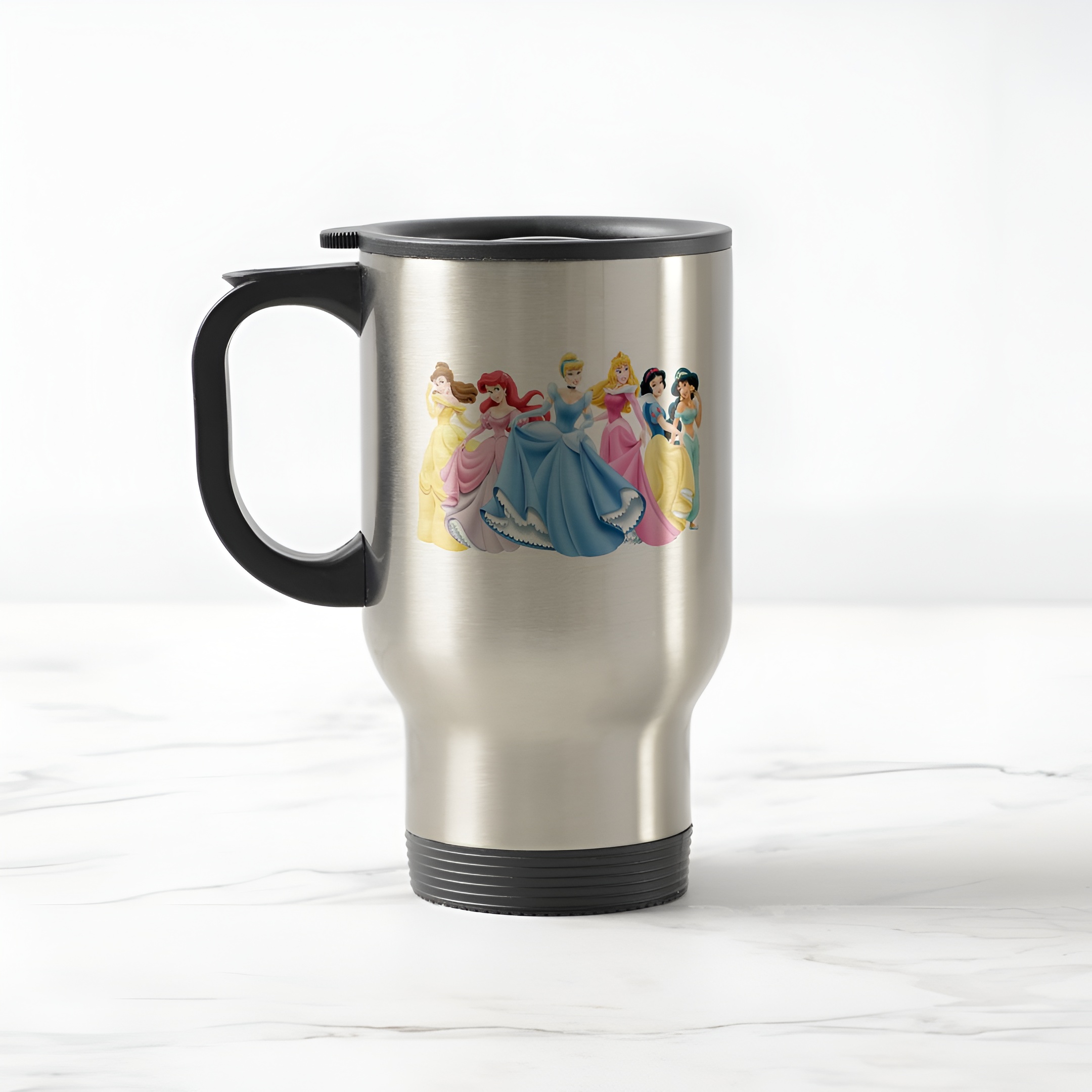 Disney Princess Holding Dresses Out Travel Mug Commuter Coffee Cup