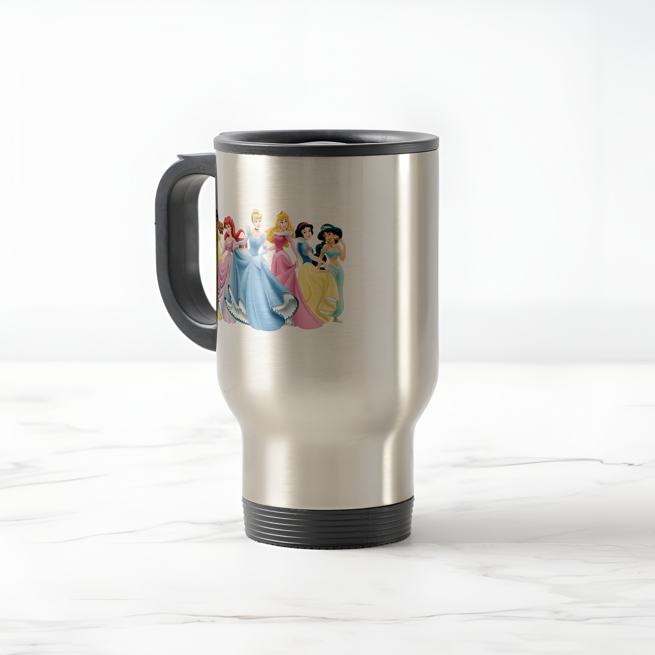 Disney Princess Holding Dresses Out Travel Mug Commuter Coffee Cup