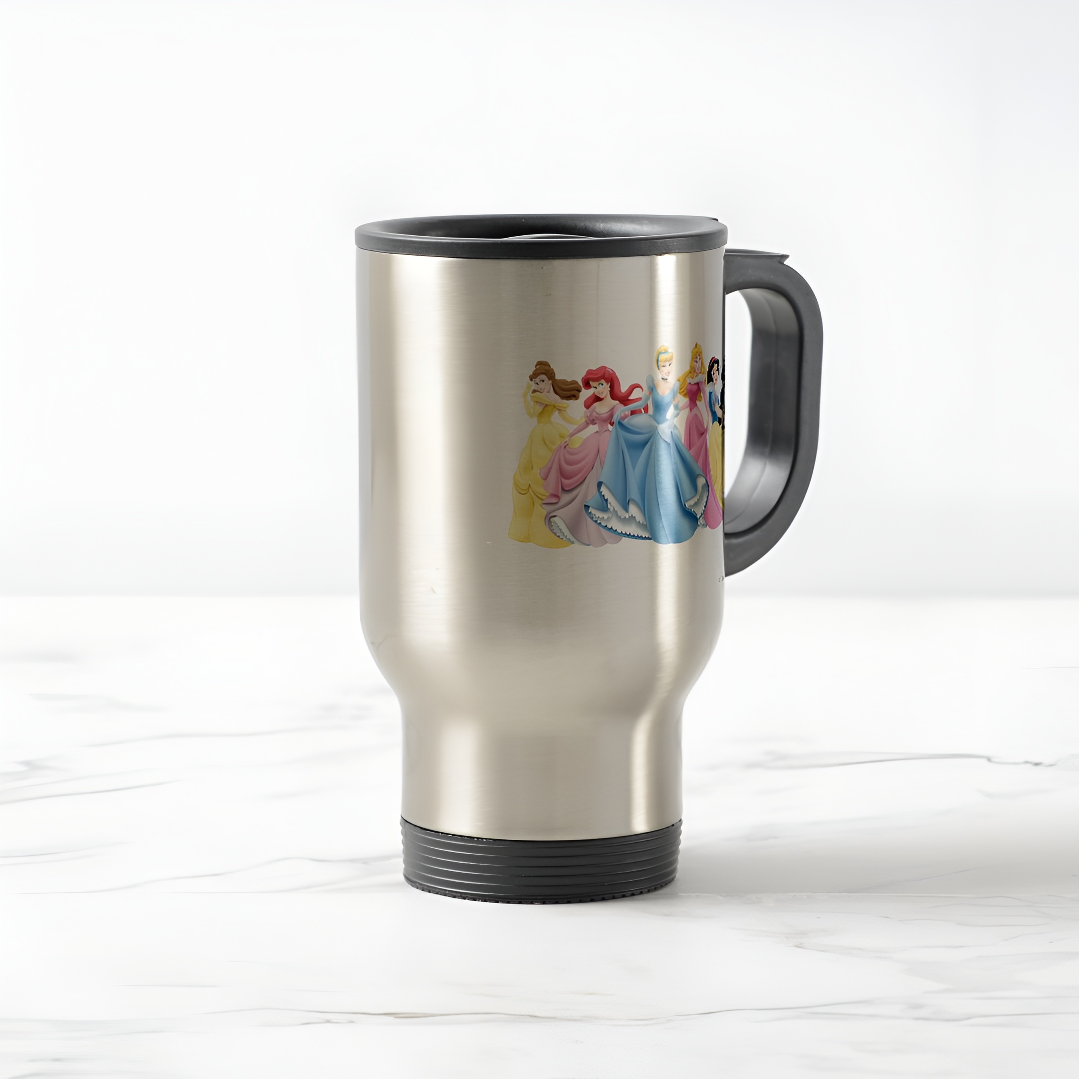 Disney Princess Holding Dresses Out Travel Mug Commuter Coffee Cup