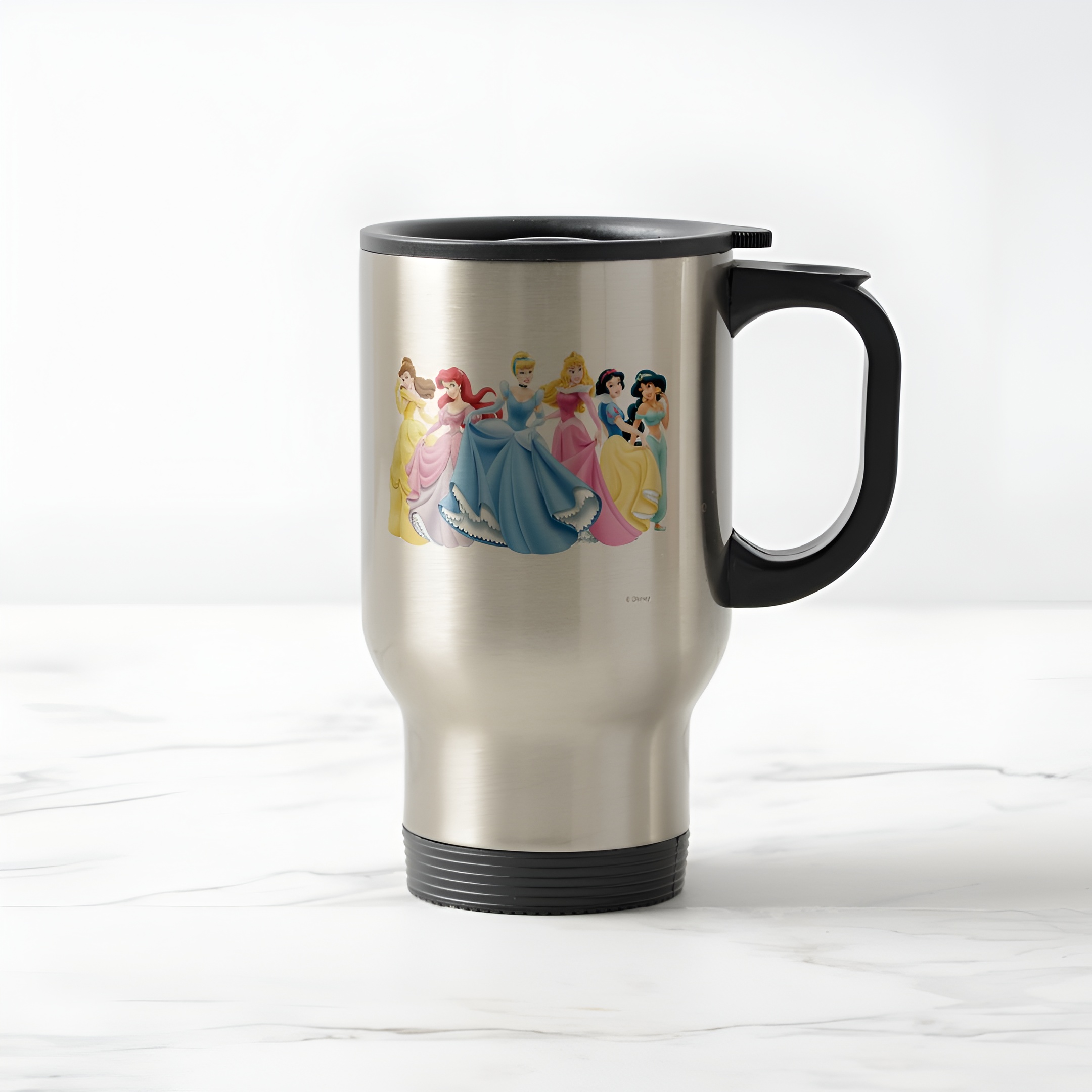 Disney Princess Holding Dresses Out Travel Mug Commuter Coffee Cup