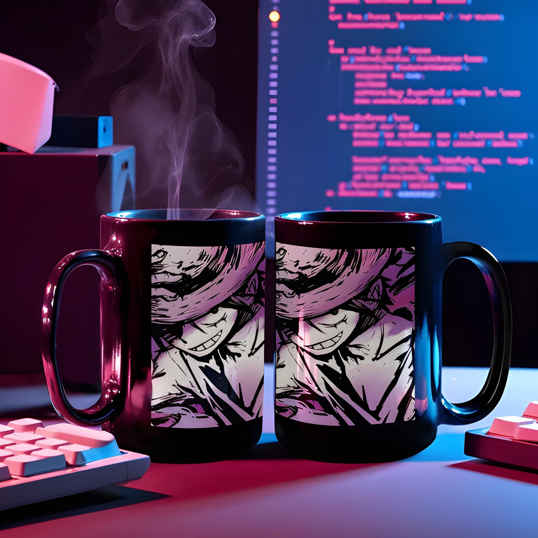 Monkey D. Luffy Mug: One Piece Anime Fan Art Coffee Cup