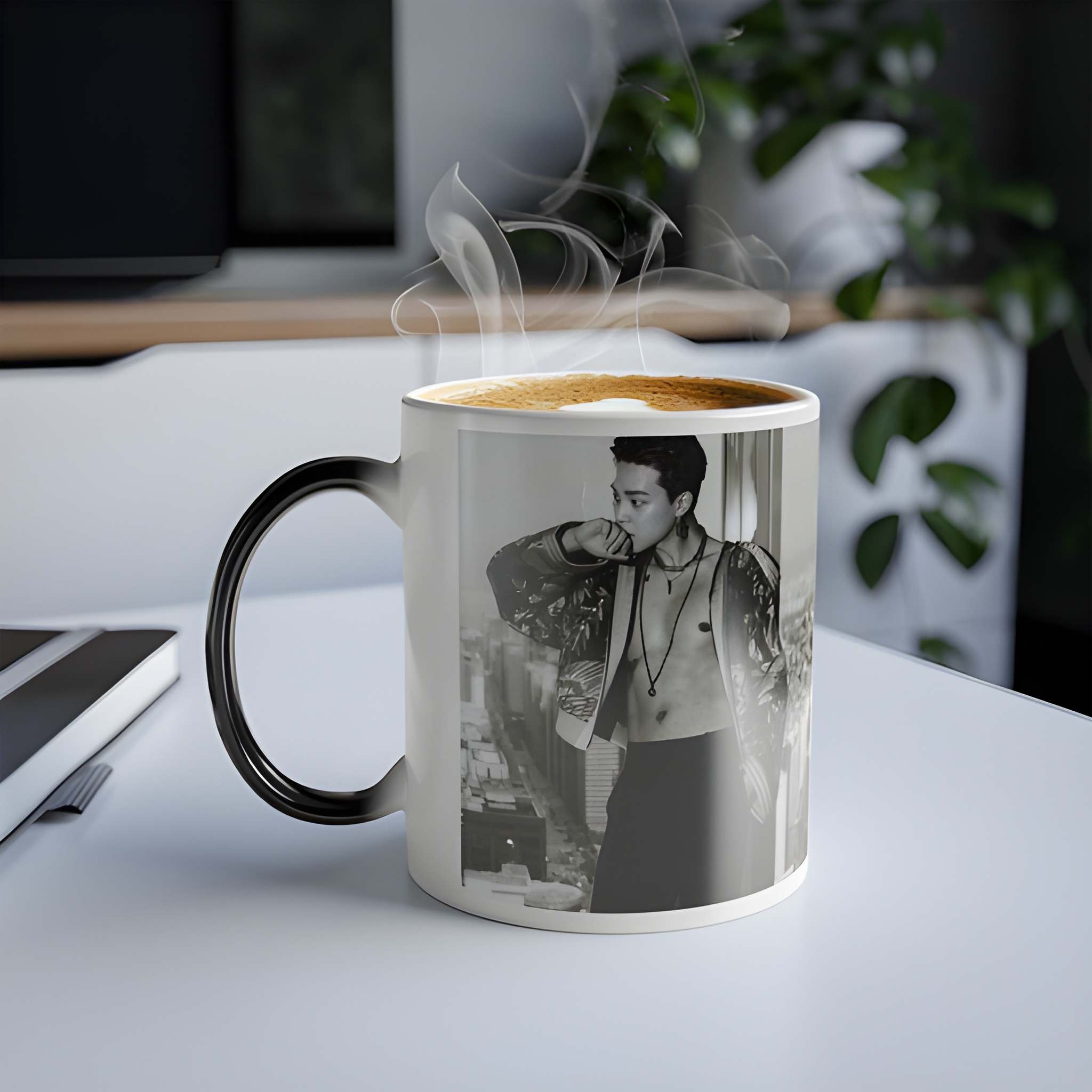 JM Color Changing Mug - K-Pop Heat Activated Magic Mug - Kpop Army Fan Gift - Lachimolala Meme Gift #089