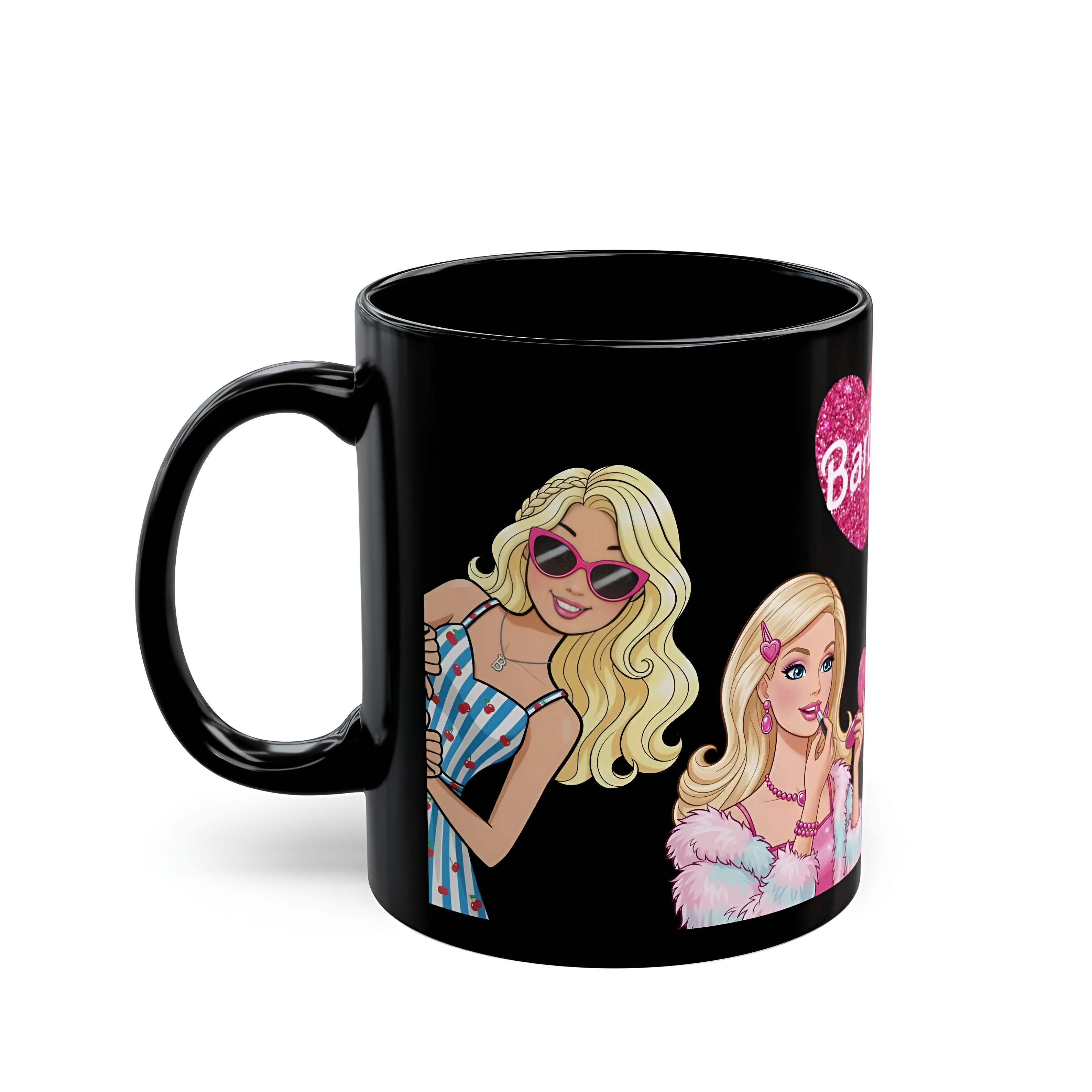Barbie Retro Black Mug Doll & Pets Design Coffee Cup