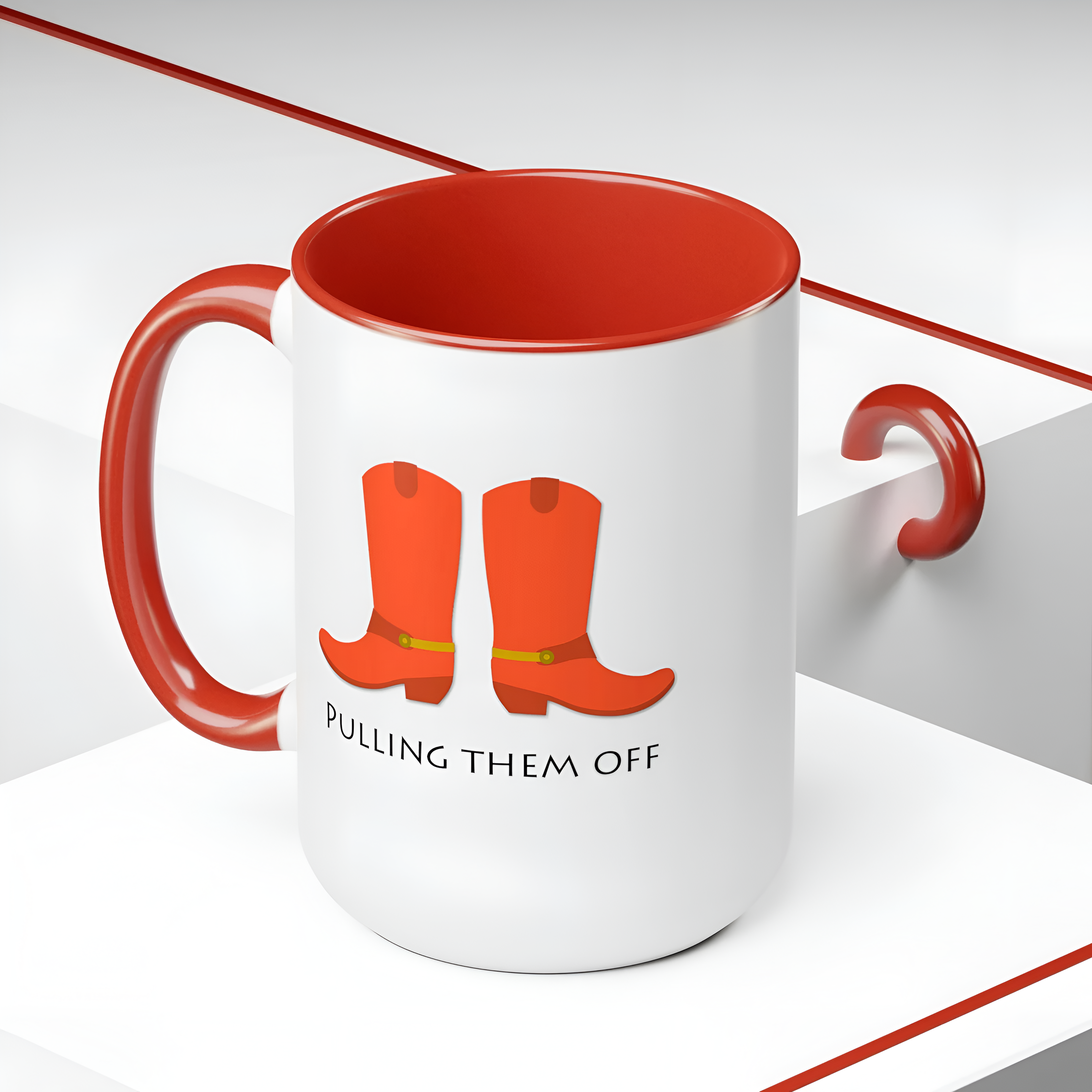 Cowboy Boots Print Ceramic Coffee 15oz Mug 