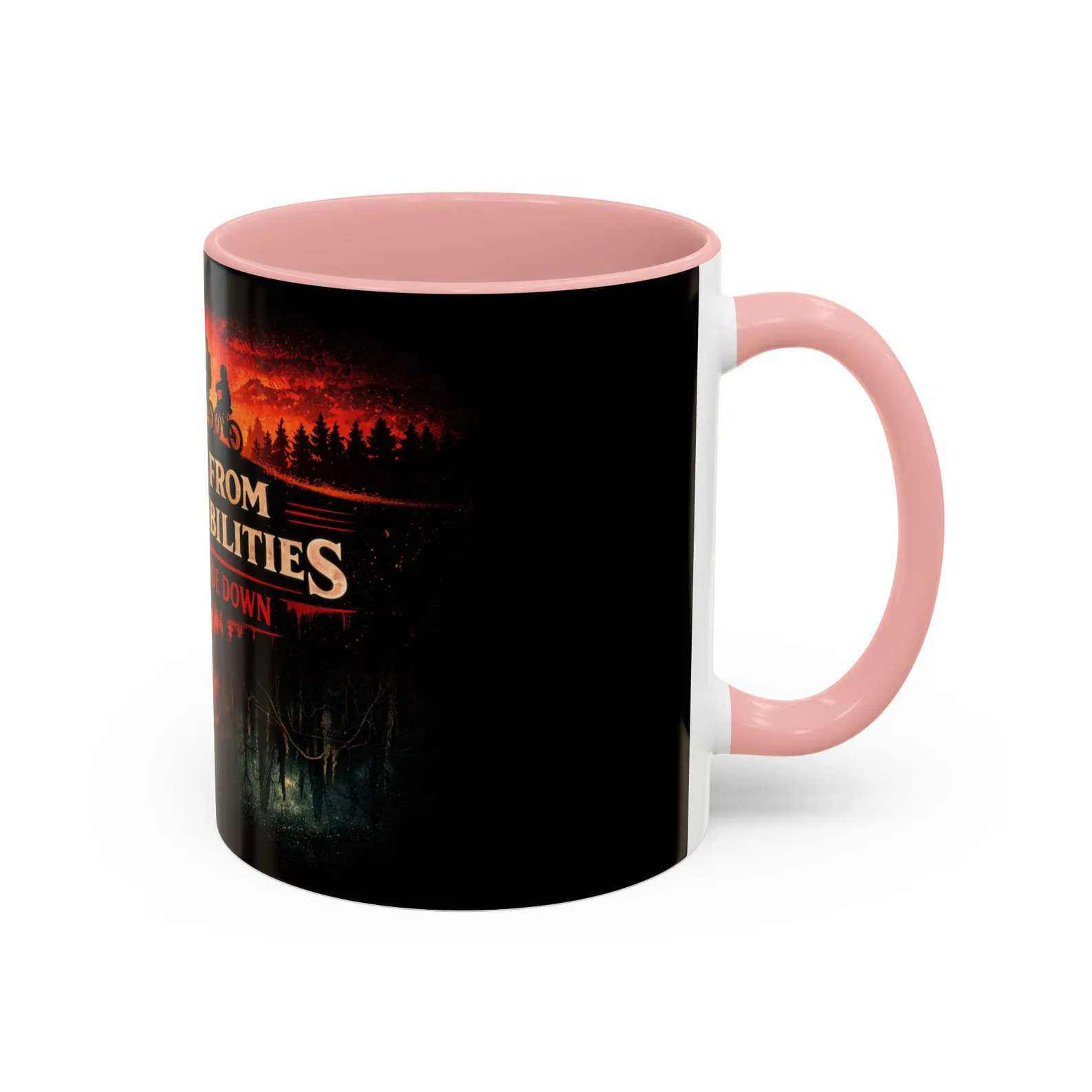 Running From My Responsibilities coffee mug Stranger Things bike silhouette
