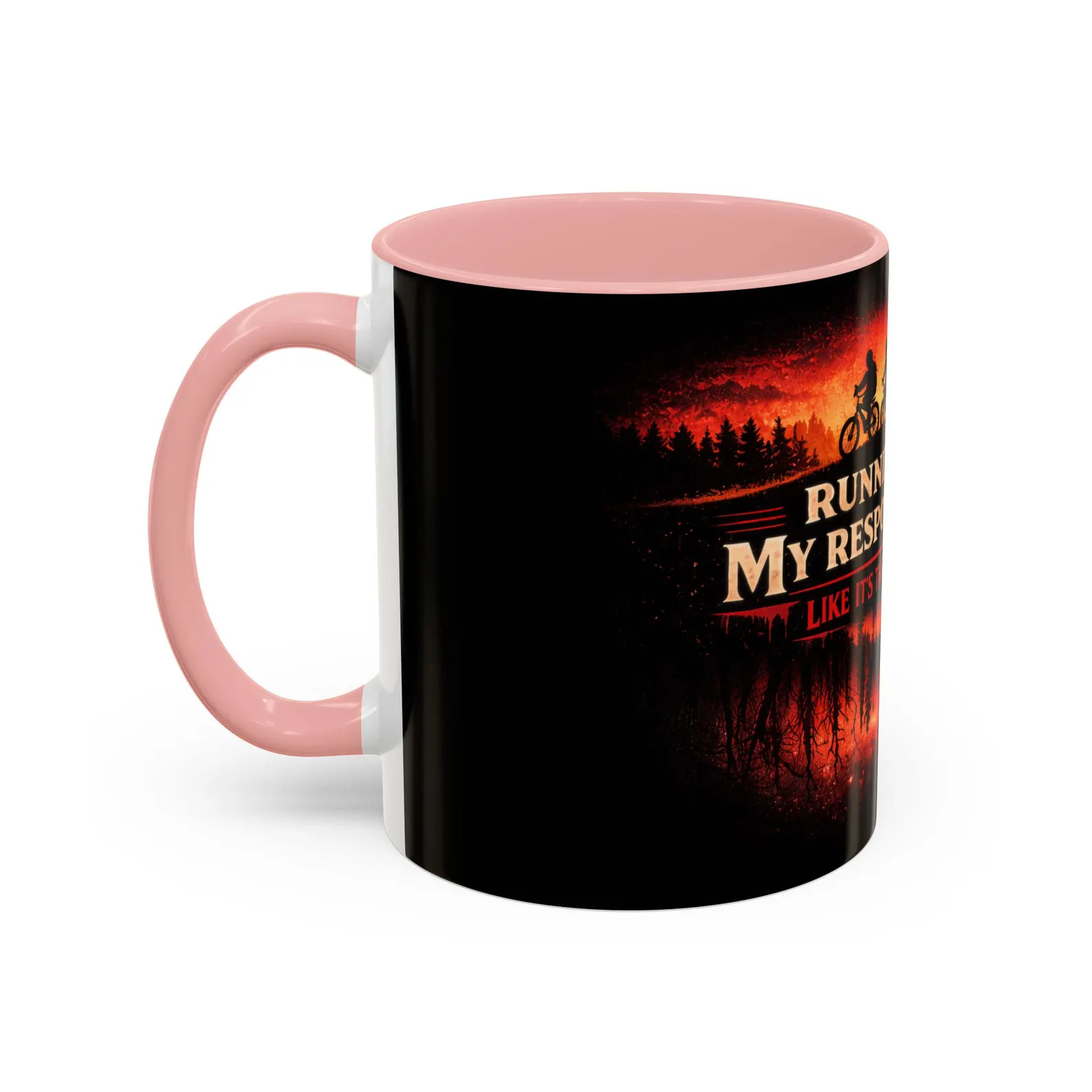 Running From My Responsibilities coffee mug Stranger Things bike silhouette