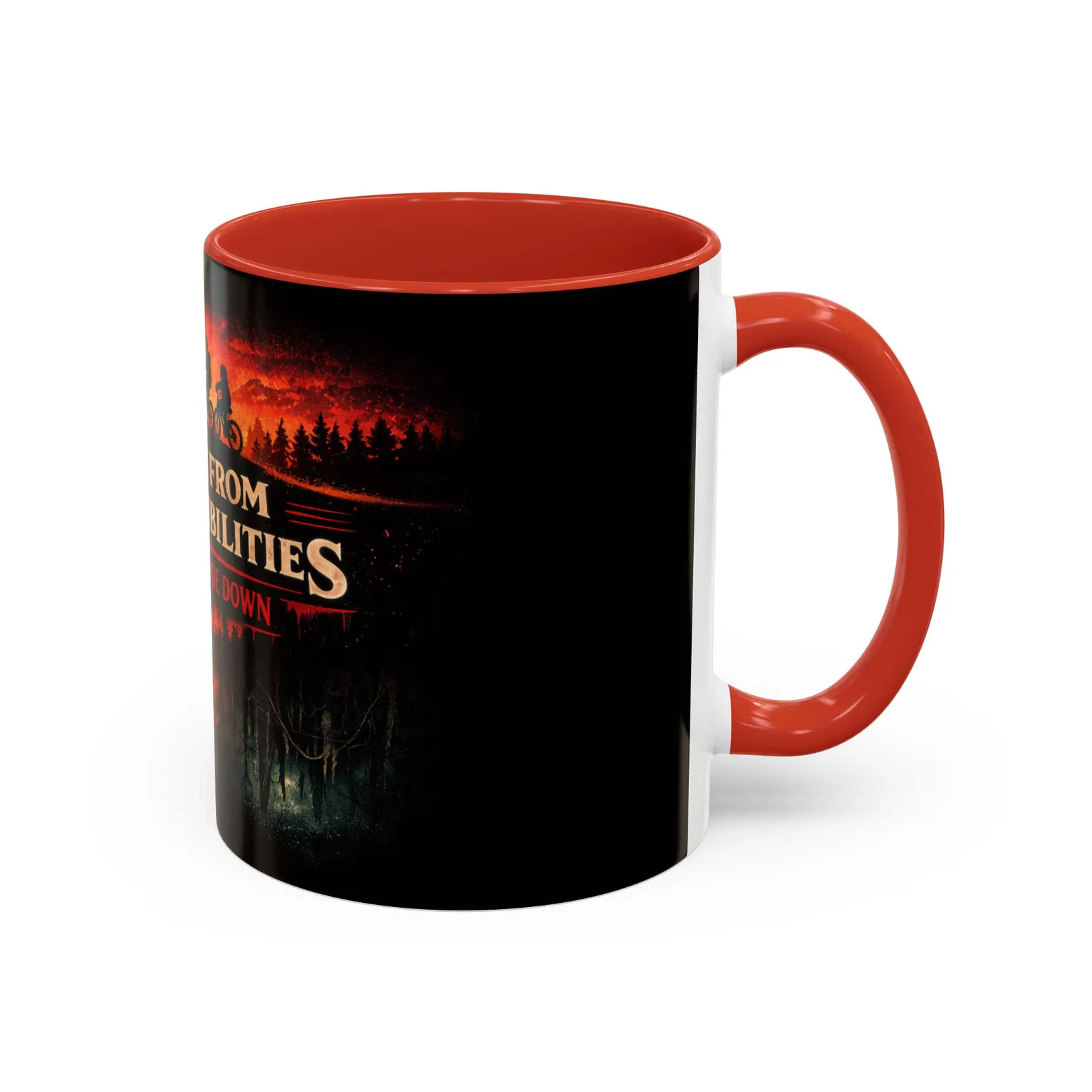 Running From My Responsibilities coffee mug Stranger Things bike silhouette