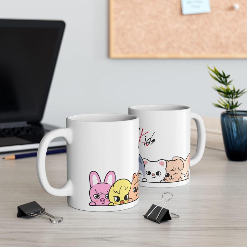 K Pop SKZOO Character Peeking Ceramic Mug