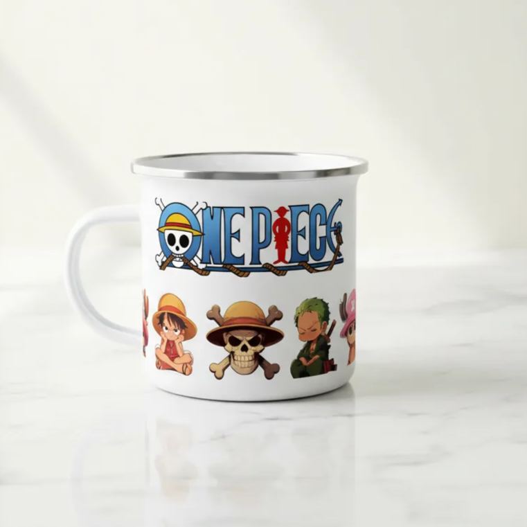 One Piece Enamel Mug - Perfect Gift for Anime Fans - 12oz Lightweight Camp Mug