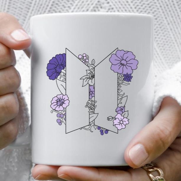 Bts Army Mug, BTS Mug, Kpop Fan Mug, BTS Merch, BTS Gift, Kpop Mug, Bts Flower Mug
