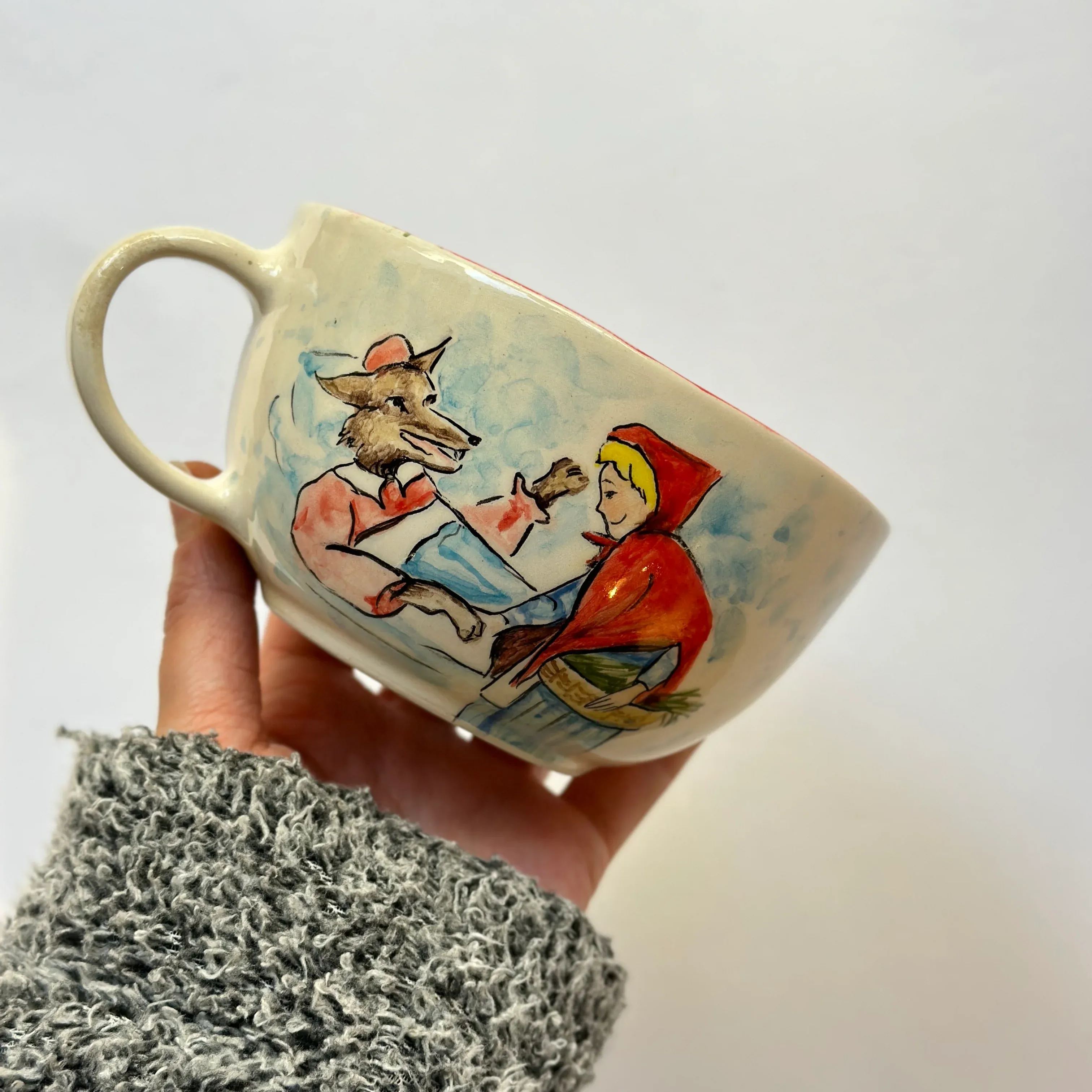 Handmade Ceramic Character Coffee Mug For Home
