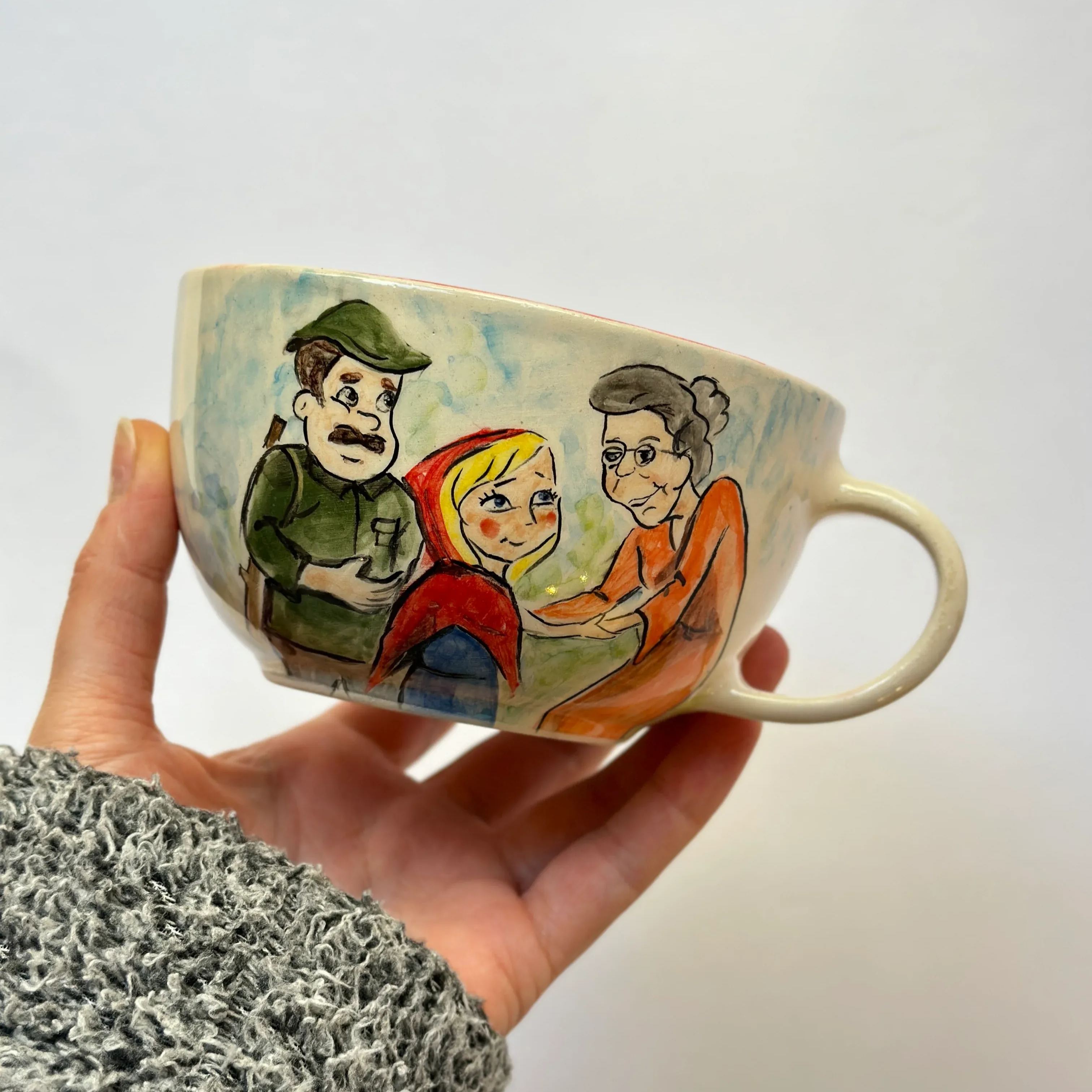 Handmade Ceramic Character Coffee Mug For Home