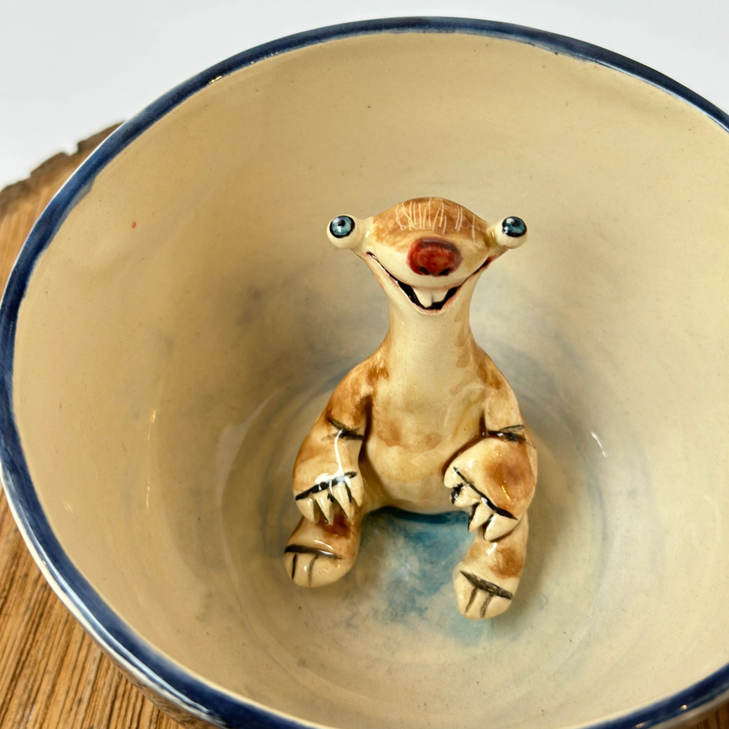 Handmade Sloth Character Ceramic Coffee Mug