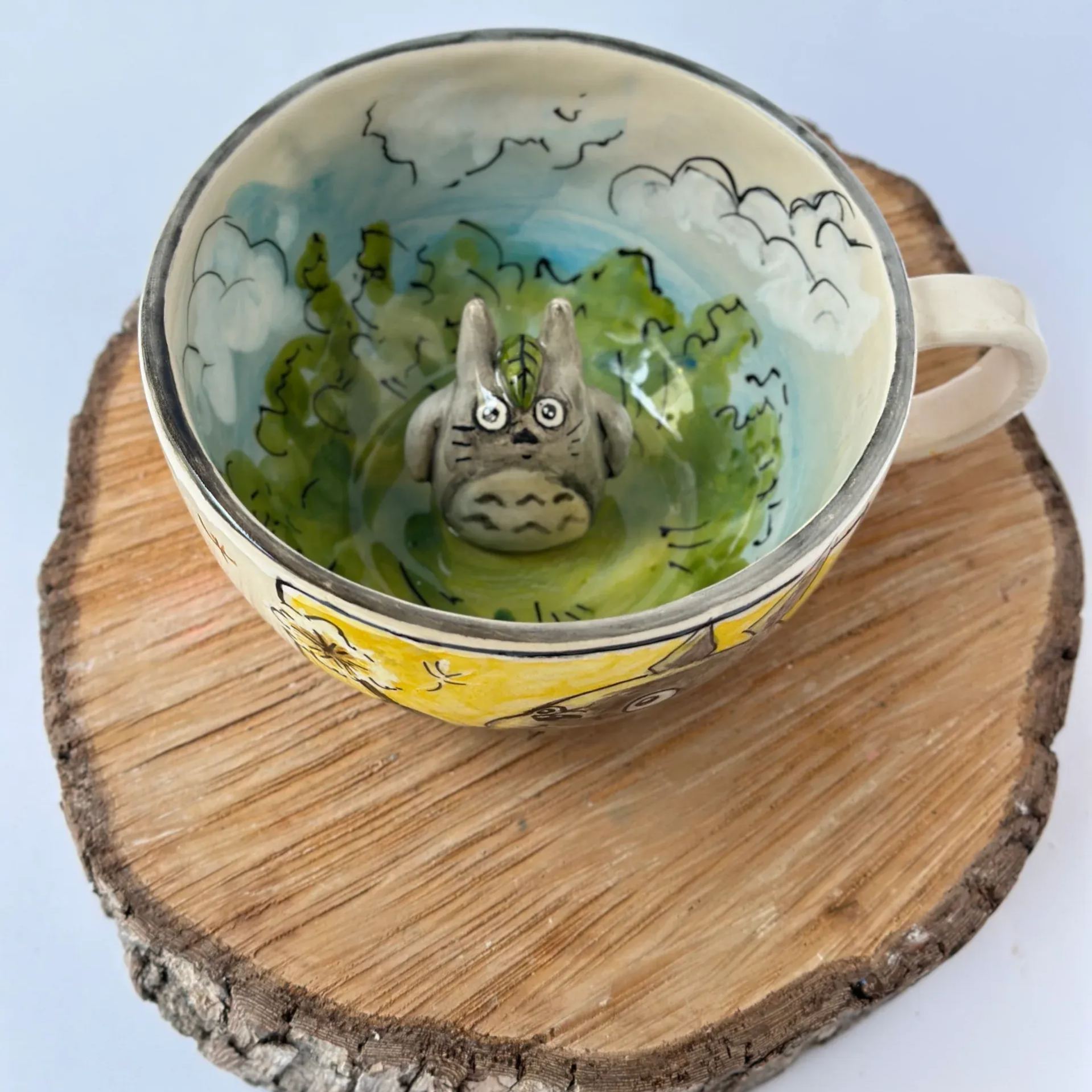 Handmade Ceramic Character Coffee Mug With Glaze Finish