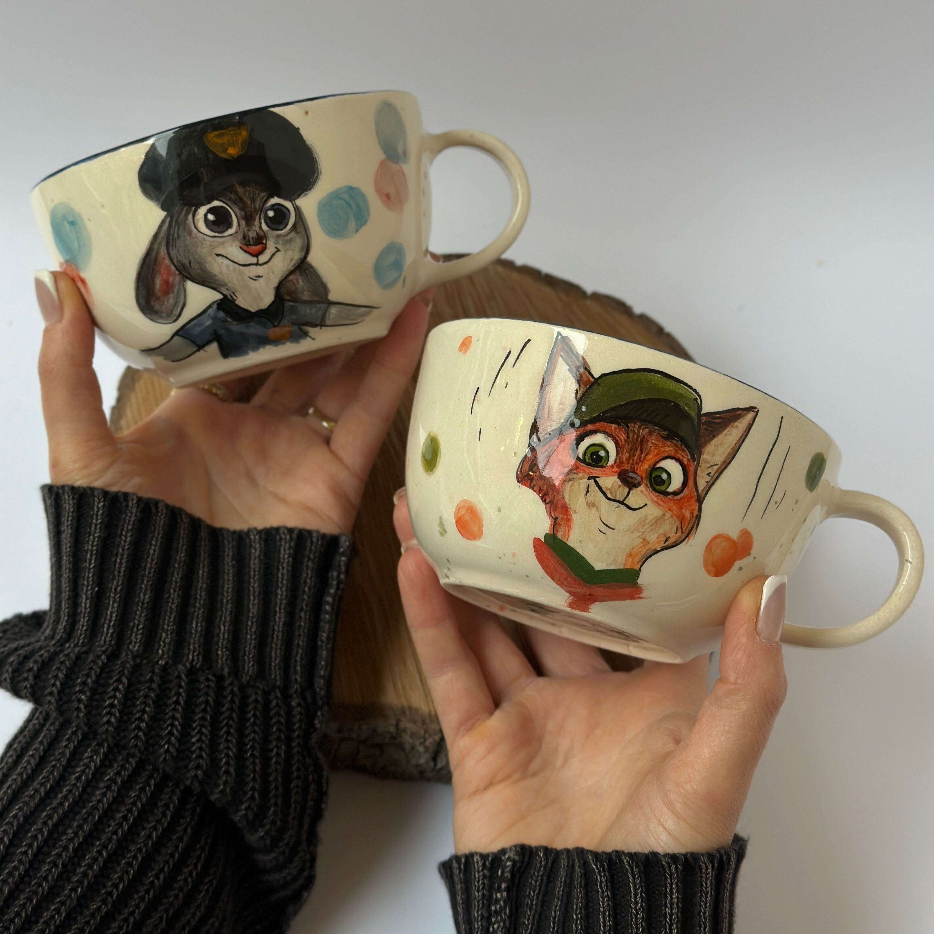 Handmade Ceramic Cartoon Character Coffee Mugs