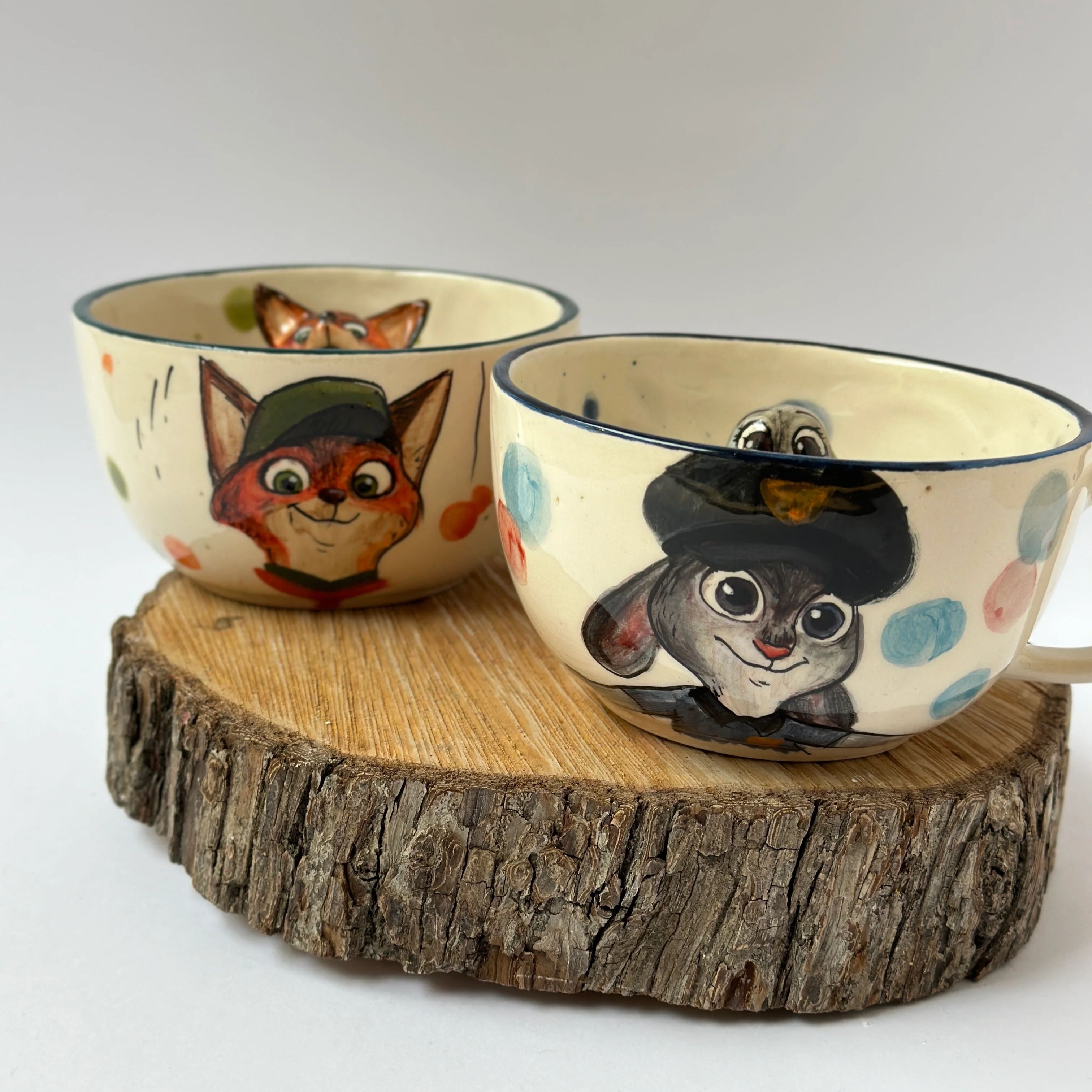 Handmade Ceramic Cartoon Character Coffee Mugs