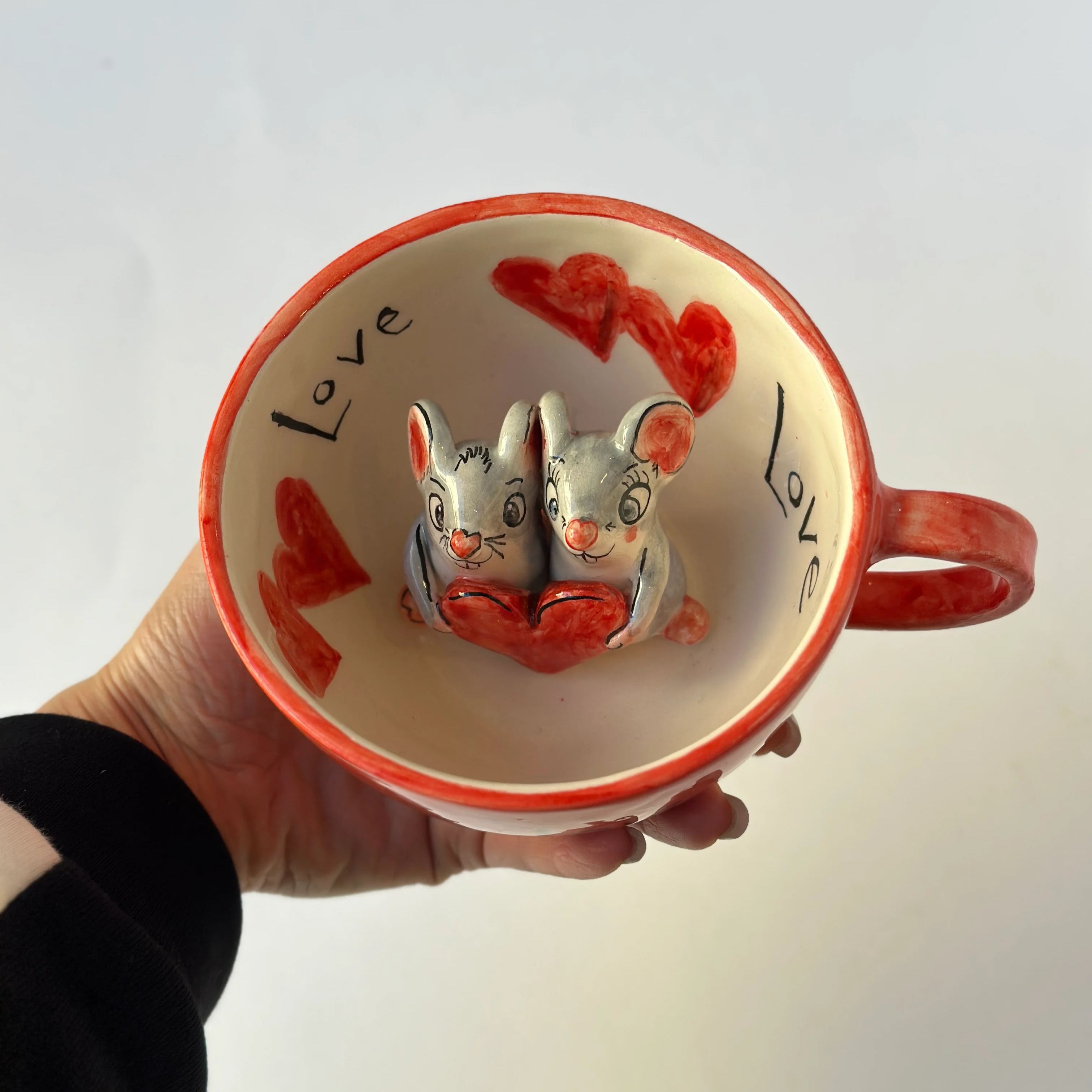 Mice Figurine Sculpted Beverage Cup