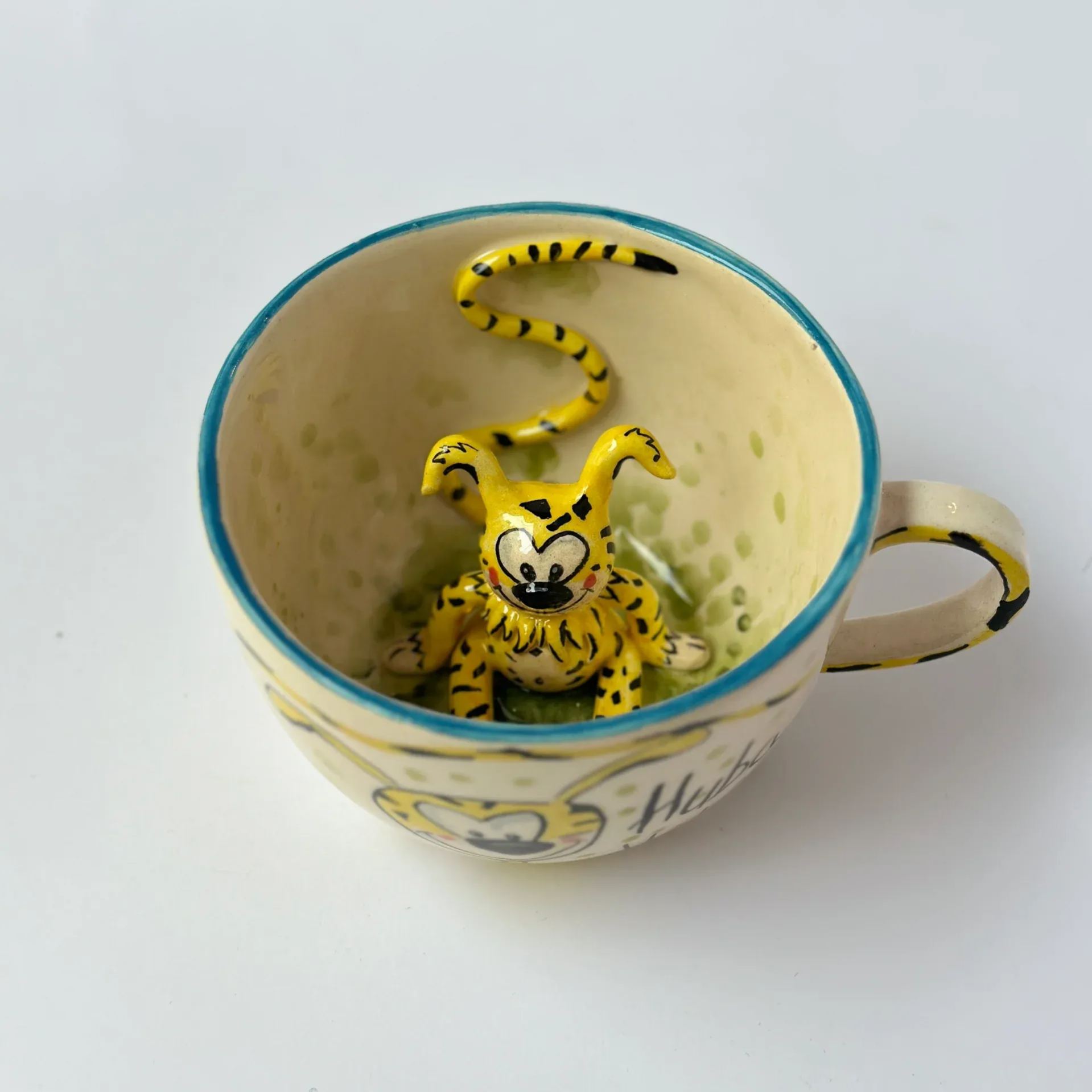 Handmade Ceramic Mug With Cartoon Character Design