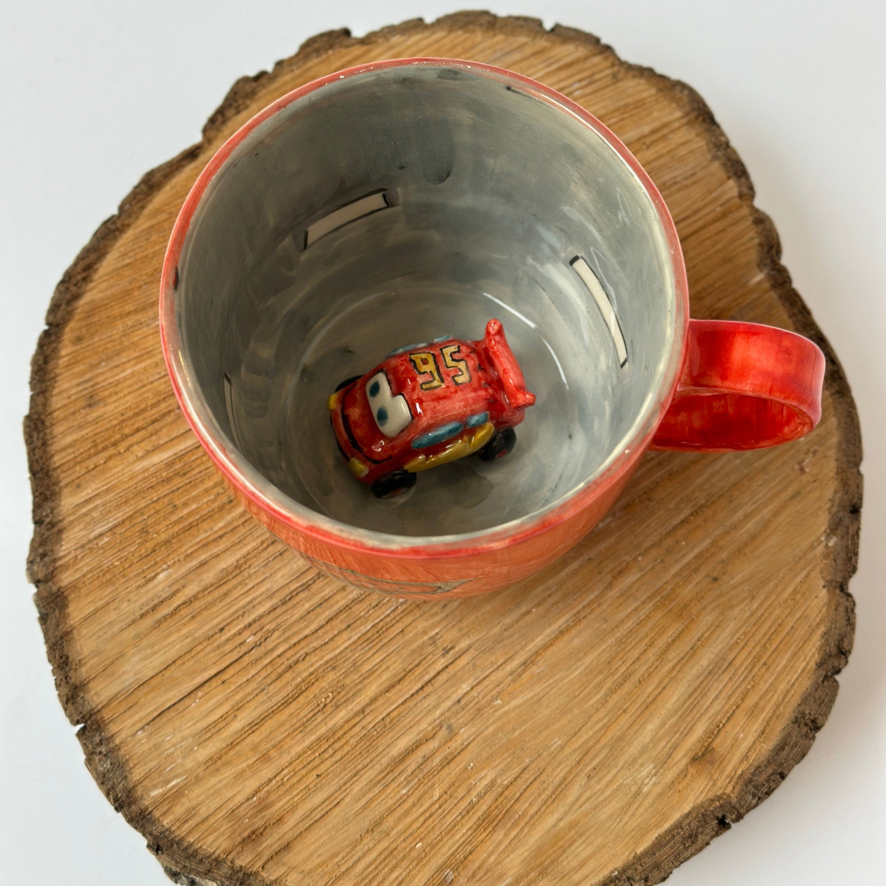 Racing Car Figurine Sculpted Cup