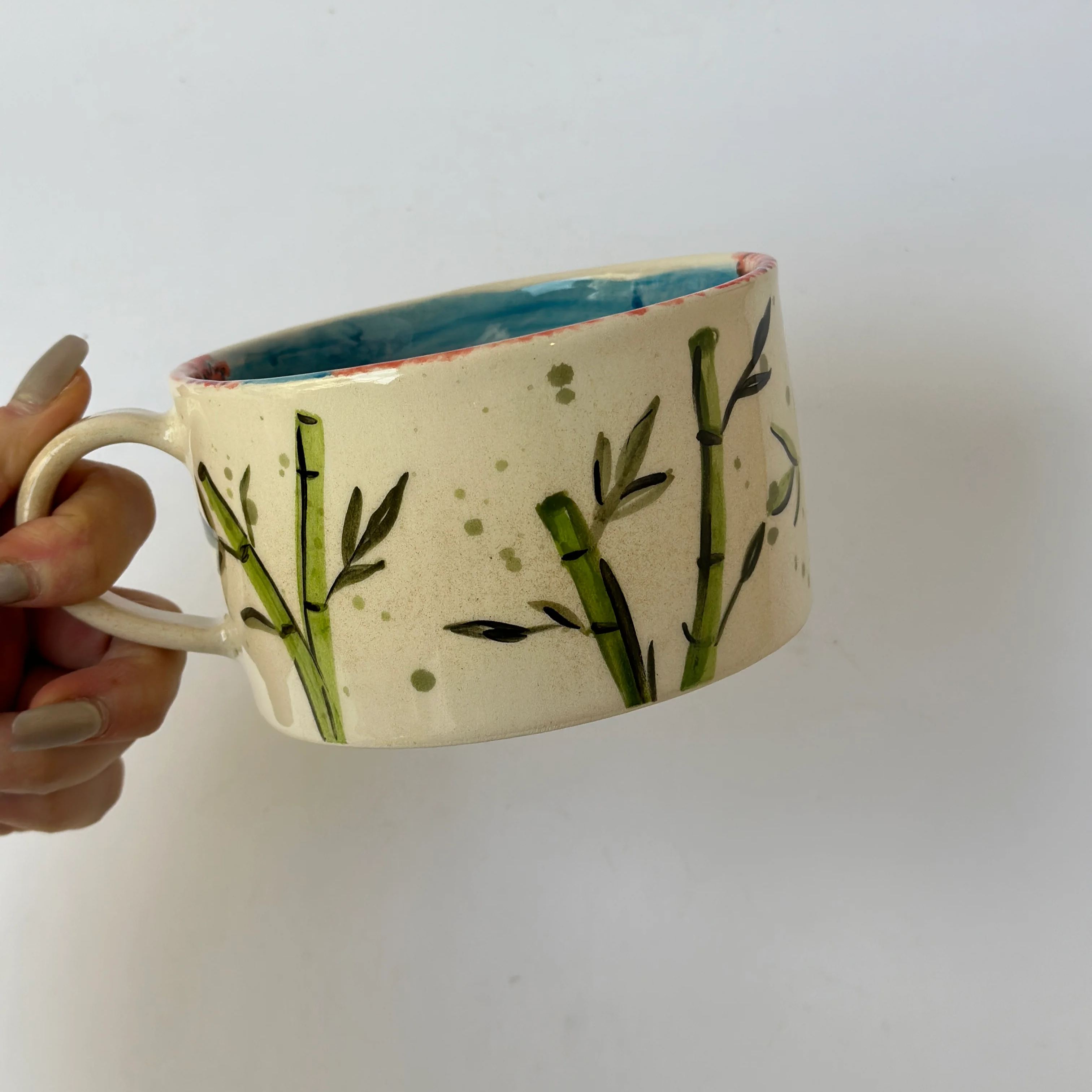 Panda Figurine Sculpted Quote Beverage Cup