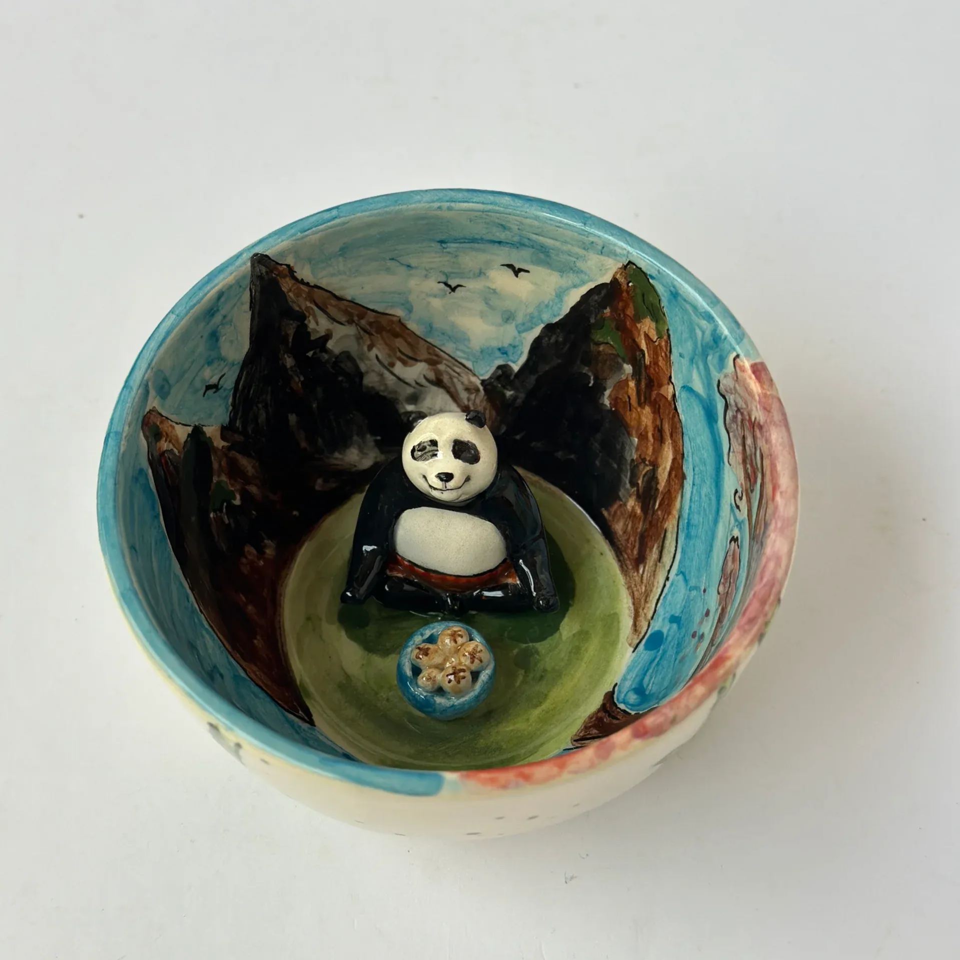 Handmade Ceramic Martial Arts Panda Coffee Mug