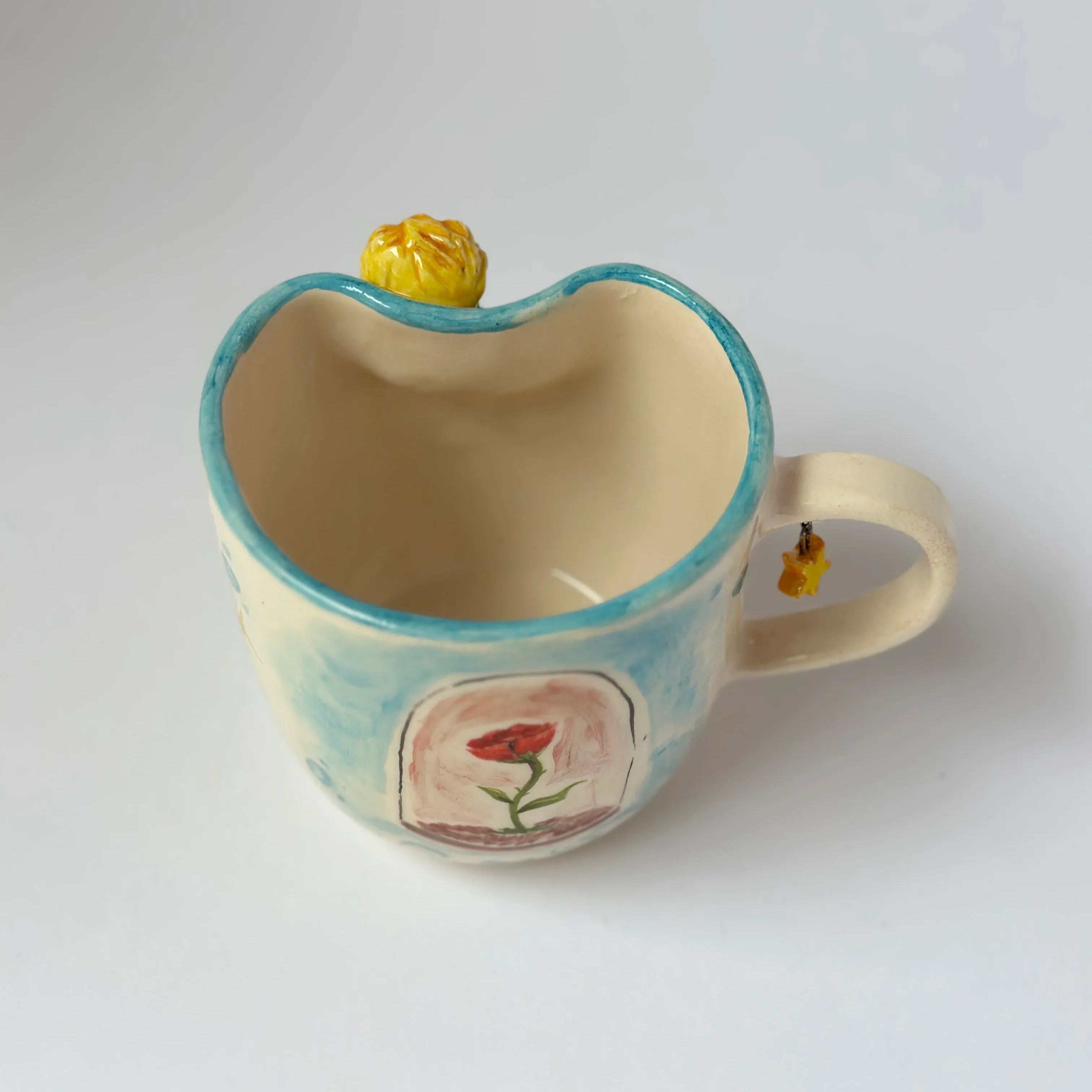 Prince Moon Fox Sculpted Stone Cup