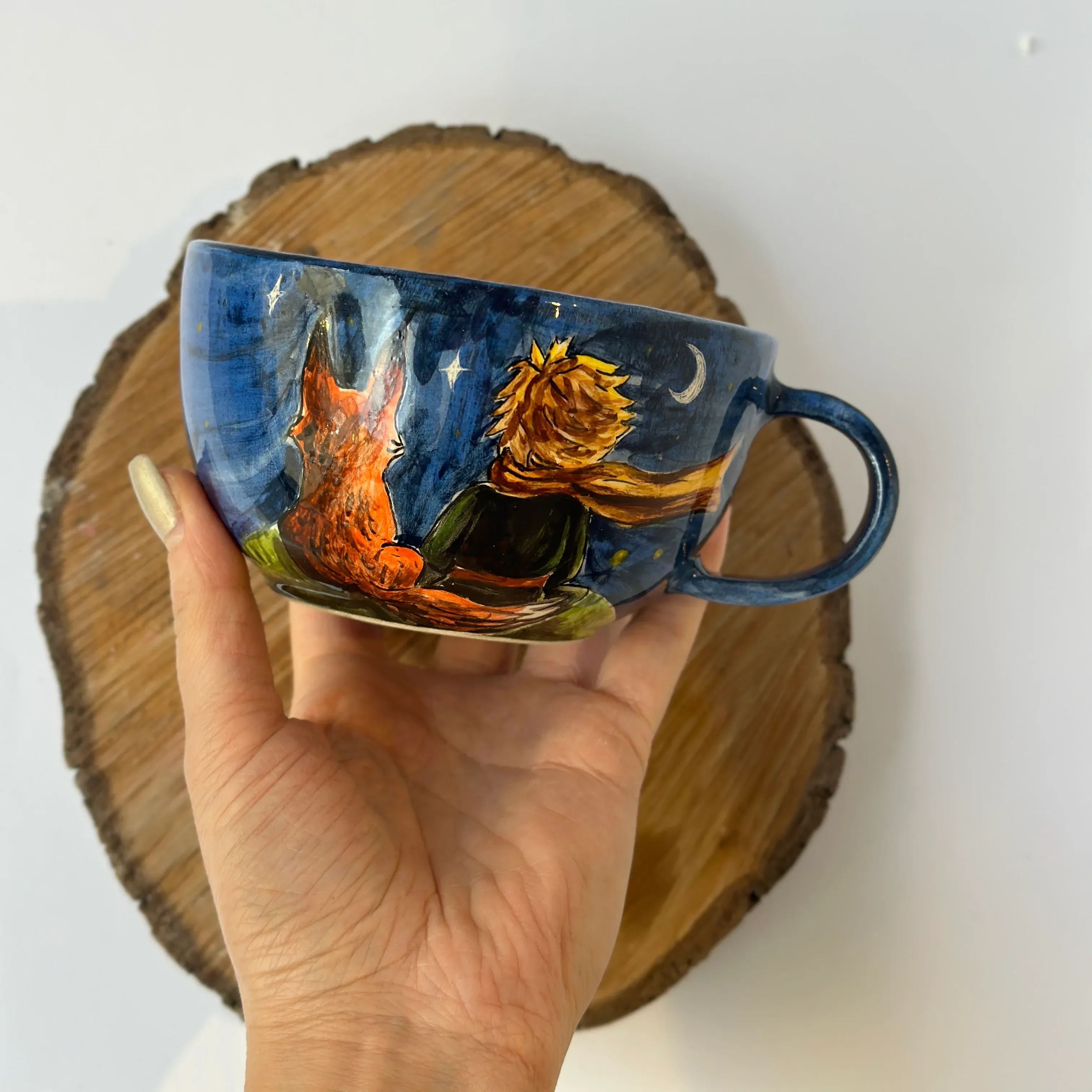 Prince Duo Sculpted Stone Coffee Cup