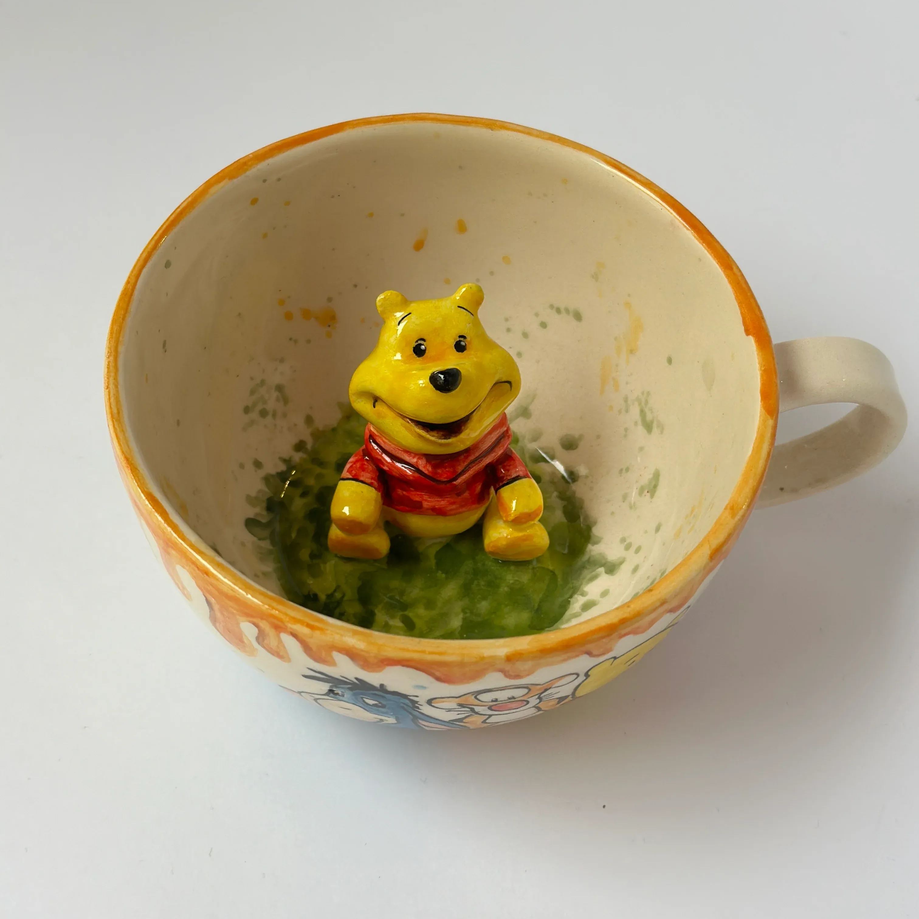 Handmade Ceramic Yellow Bear Coffee Mug