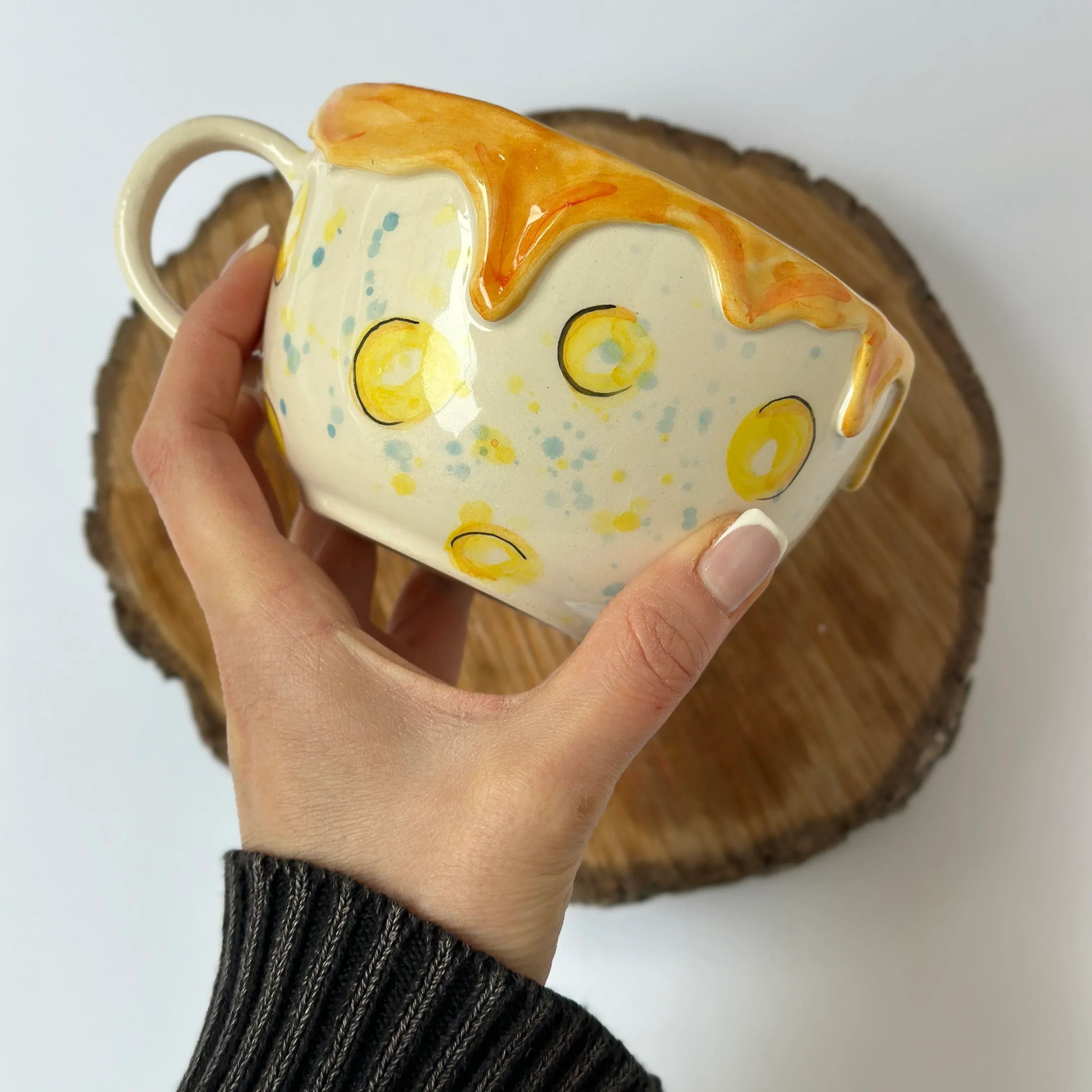 Handmade Yellow Bear Ceramic Coffee Mug